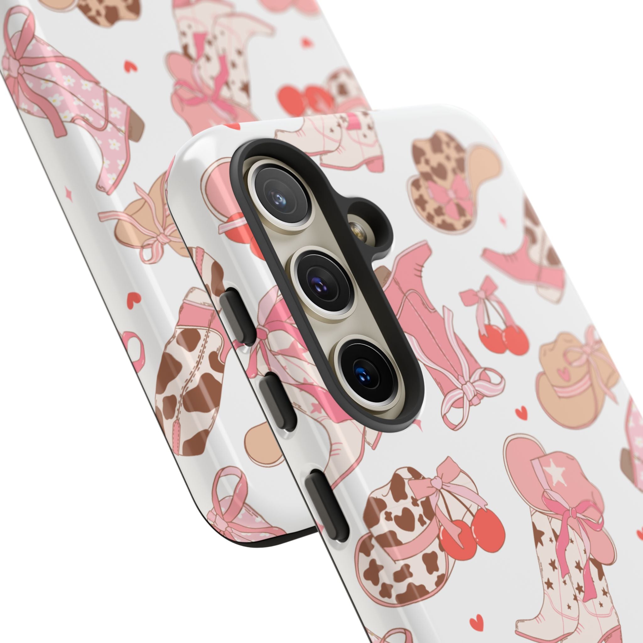 Cowgirl Boots Pink Phone Case — Cute Western Pattern Tough Phone Case