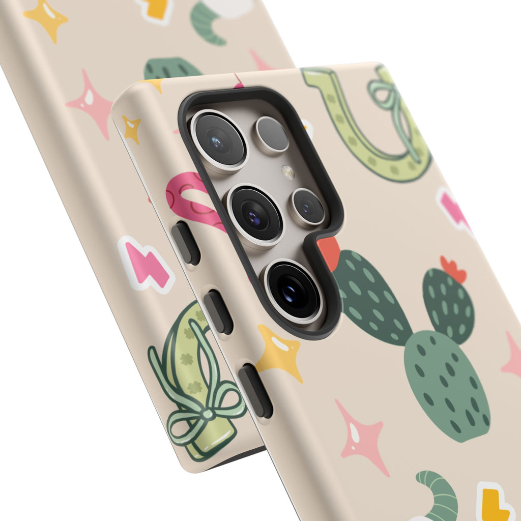 Cactus Cowgirl Phone Case — Cute Western Desert Pattern Tough Case