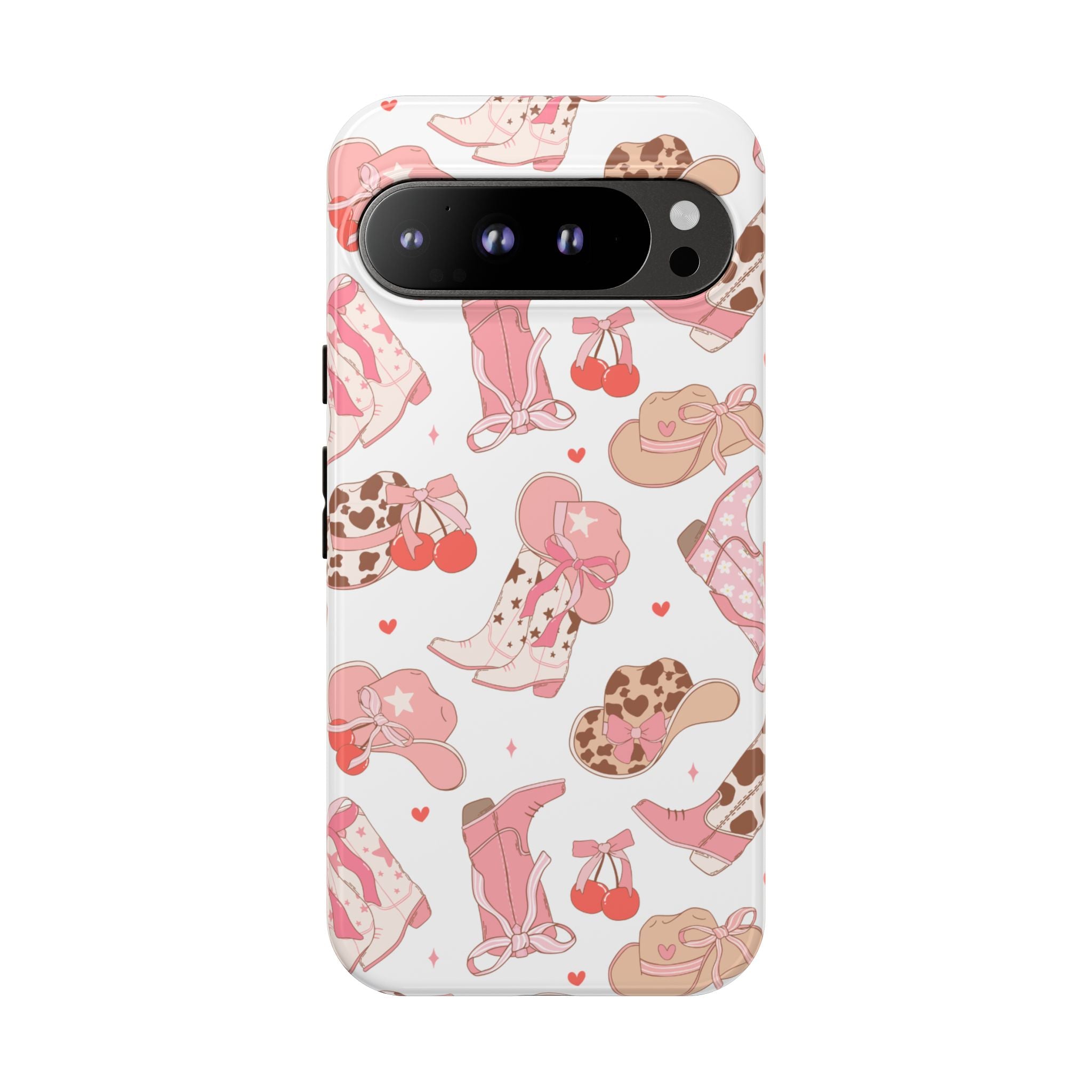 Cowgirl Boots Pink Phone Case — Cute Western Pattern Tough Phone Case