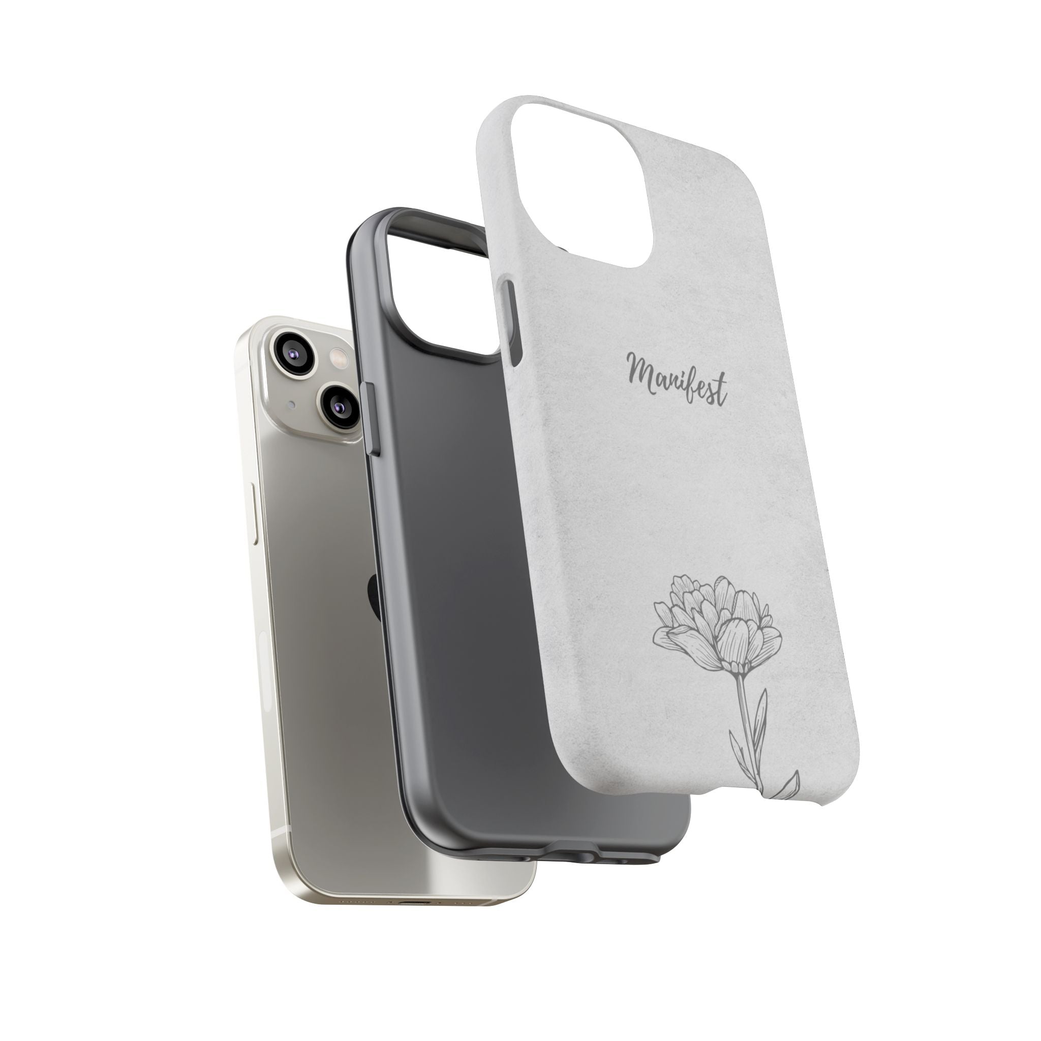 Manifest Flower Phone Case — Minimalist Protective iPhone Cover