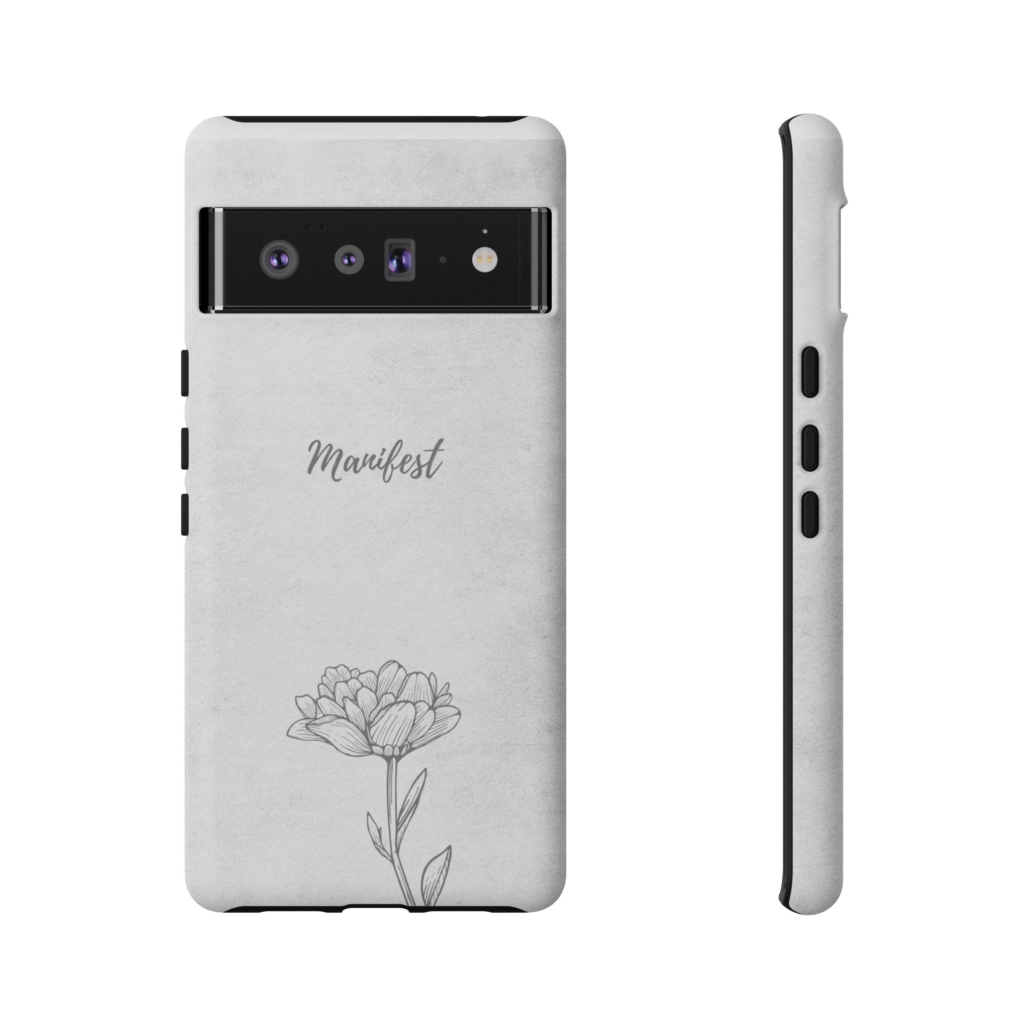 Manifest Flower Phone Case — Minimalist Protective iPhone Cover