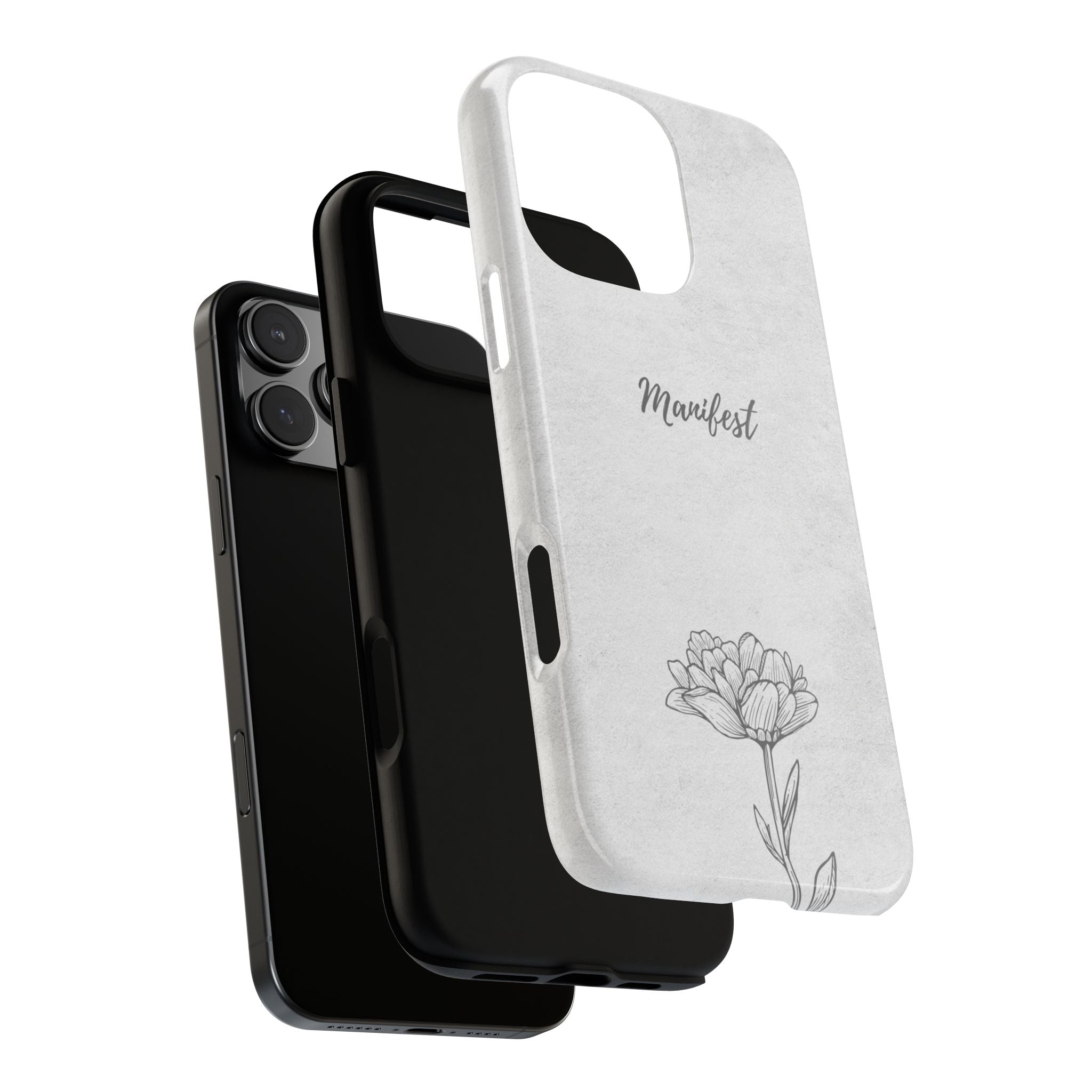 Manifest Flower Phone Case — Minimalist Protective iPhone Cover