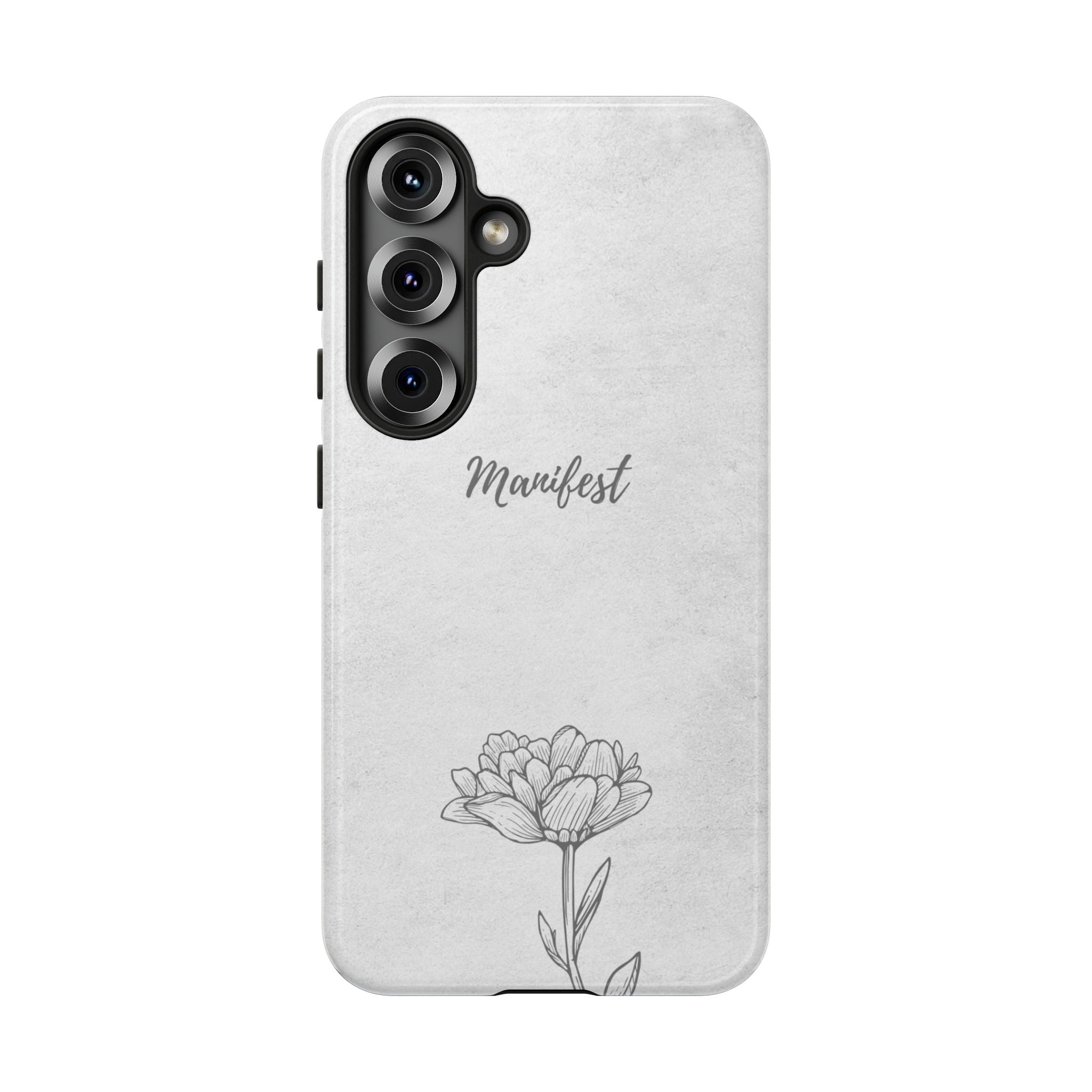Manifest Flower Phone Case — Minimalist Protective iPhone Cover