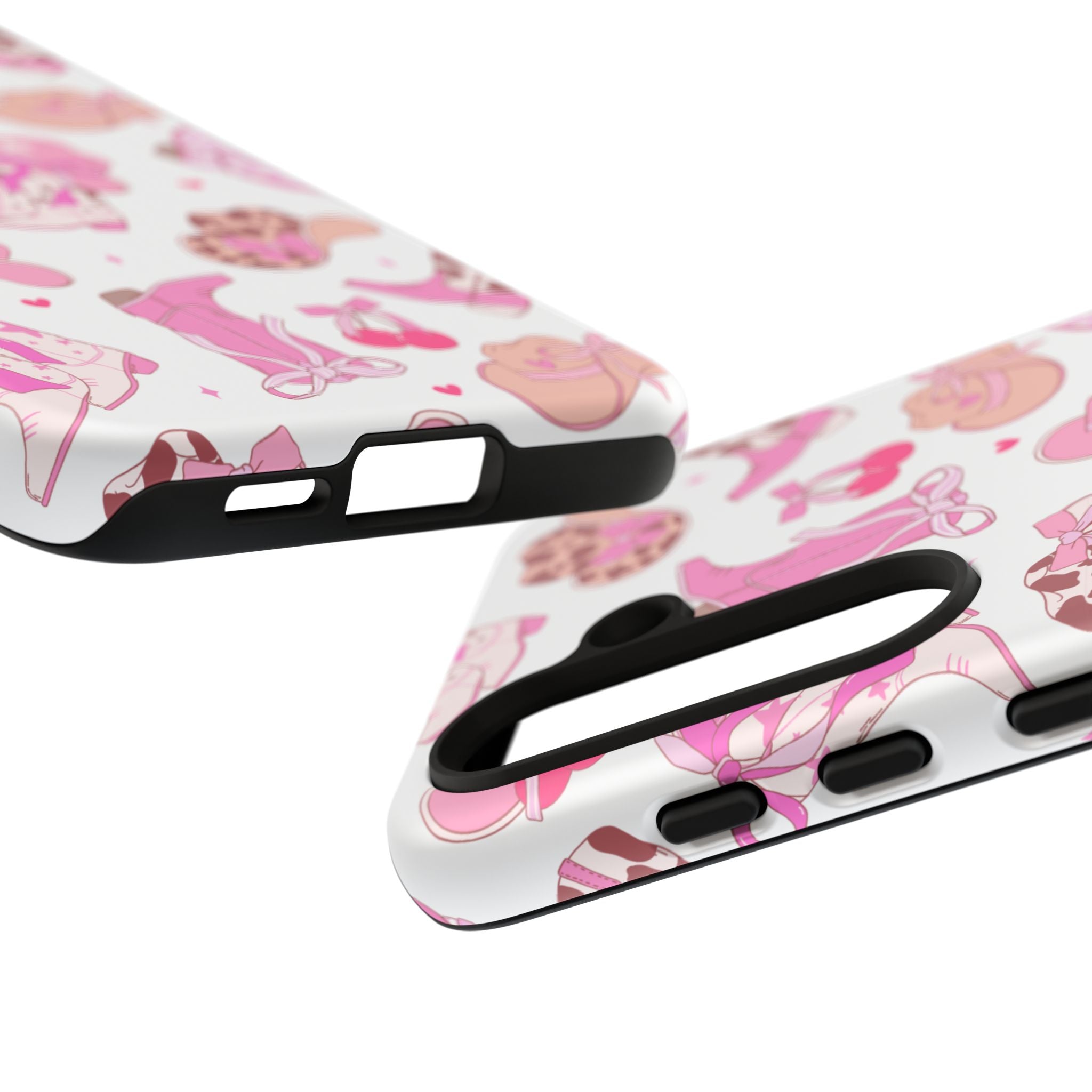 Pink Cowgirl Phone Case - Cute Western Boots & Hats Pattern Tough Case