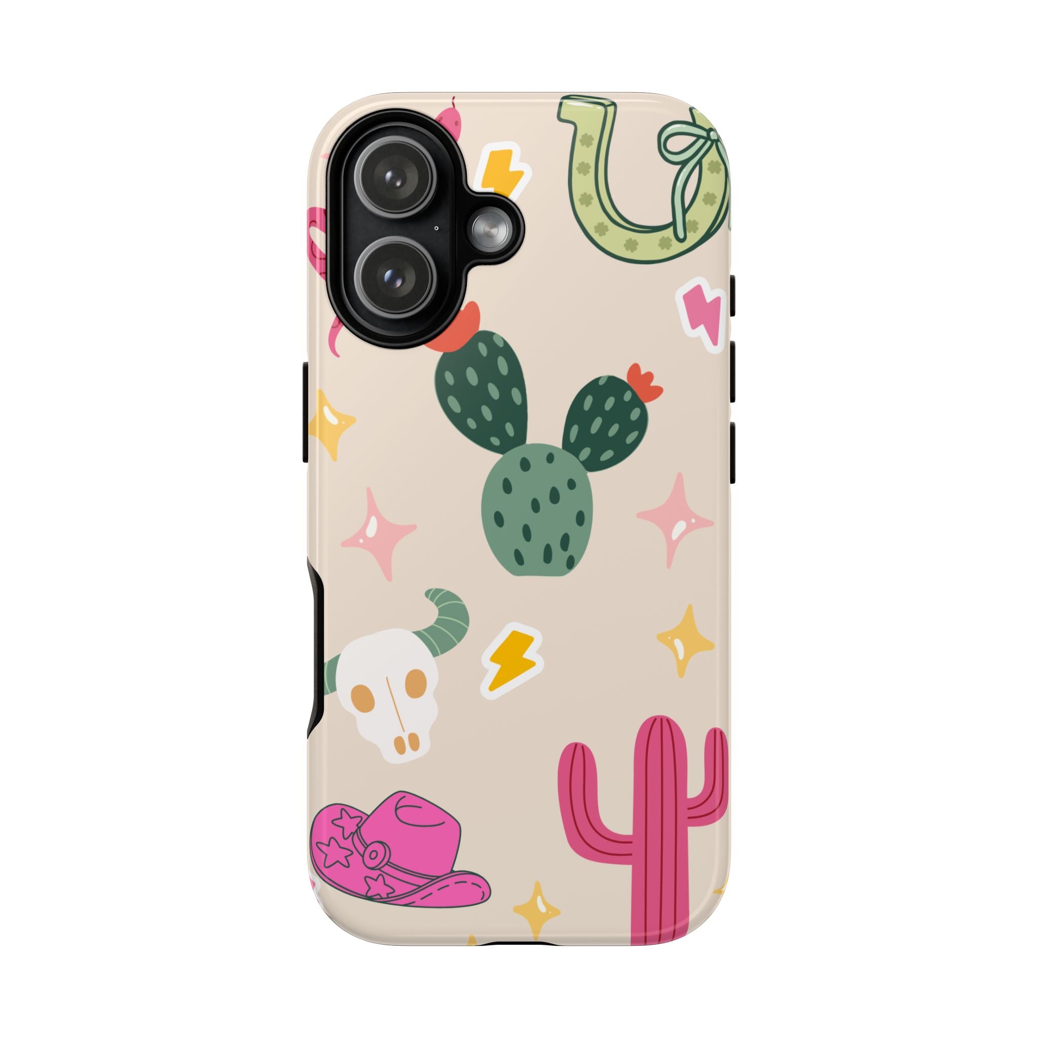 Cactus Cowgirl Phone Case — Cute Western Desert Pattern Tough Case