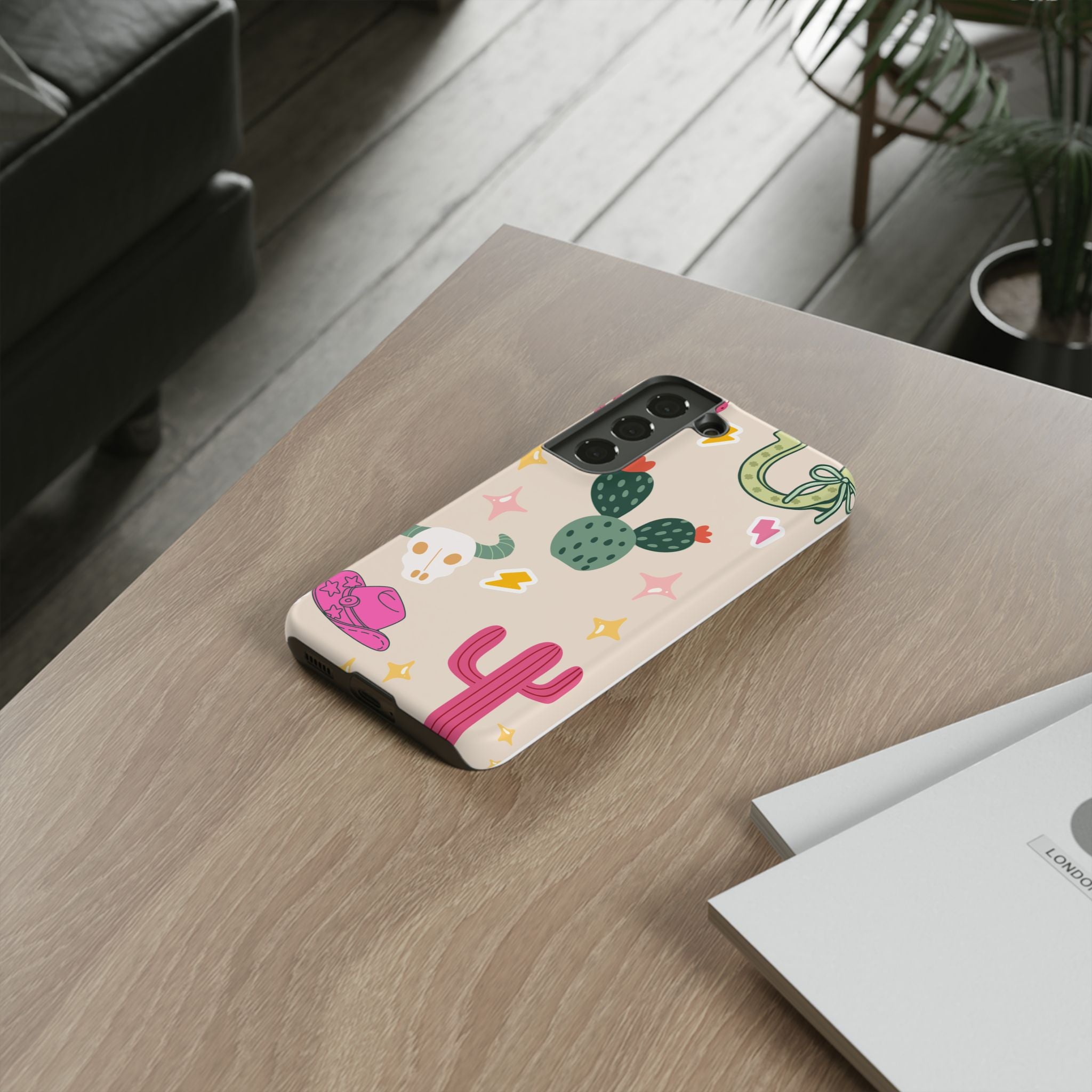 Cactus Cowgirl Phone Case — Cute Western Desert Pattern Tough Case