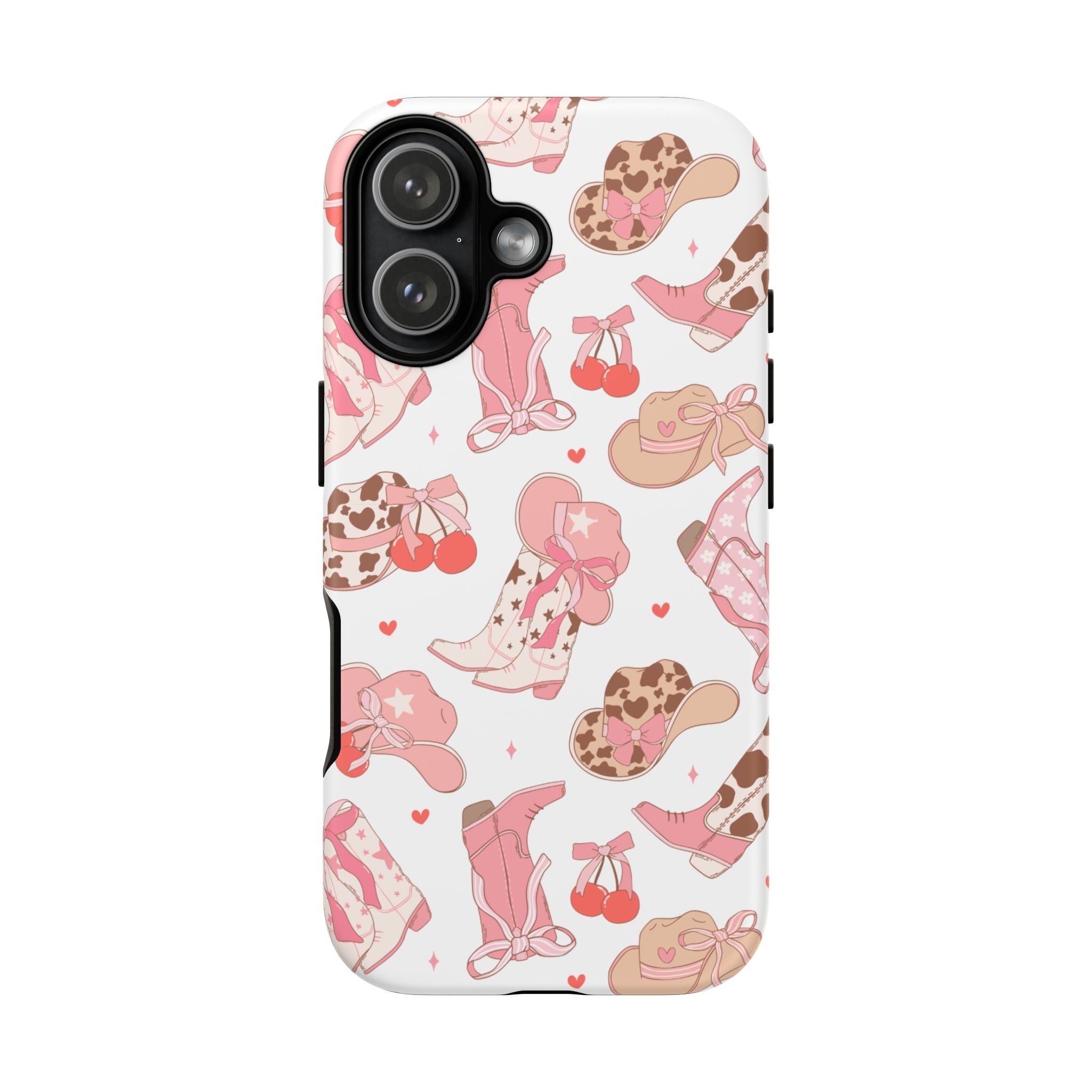 Cowgirl Boots Pink Phone Case — Cute Western Pattern Tough Phone Case