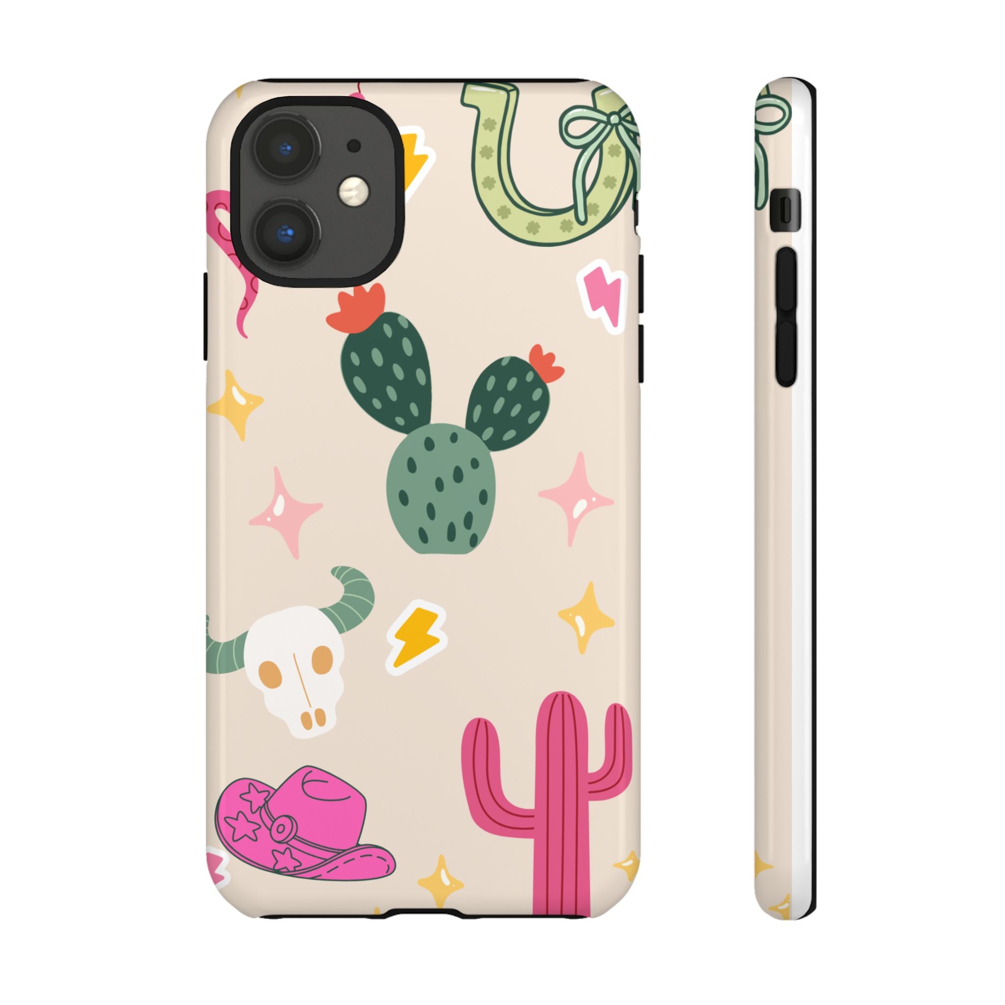 Cactus Cowgirl Phone Case — Cute Western Desert Pattern Tough Case