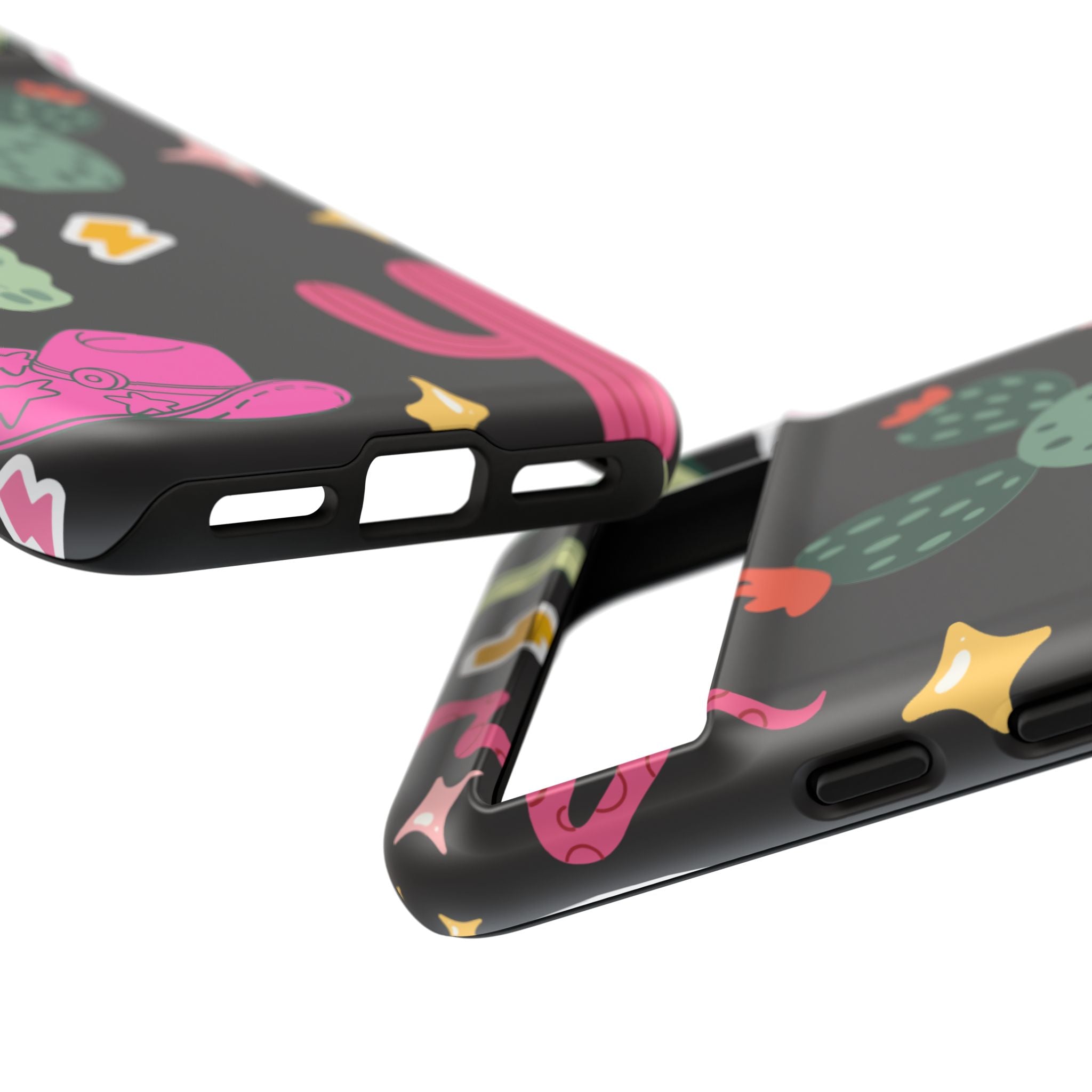 Southwest Desert Icons Tough Phone Case — Cactus, Cowboy & Skull Pattern