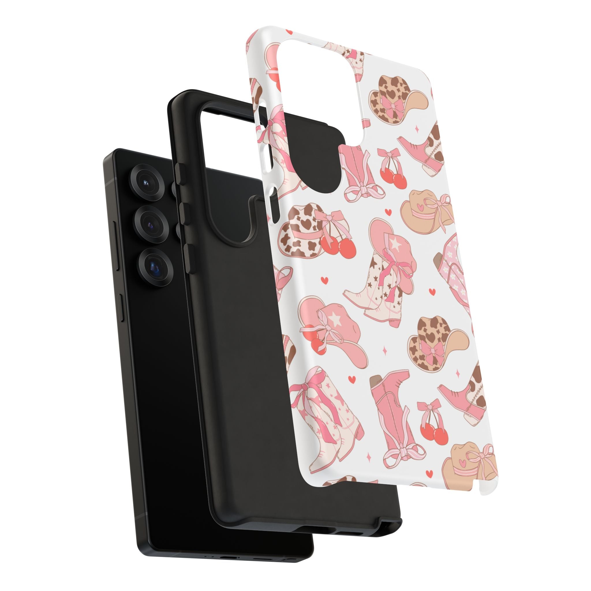 Cowgirl Boots Pink Phone Case — Cute Western Pattern Tough Phone Case