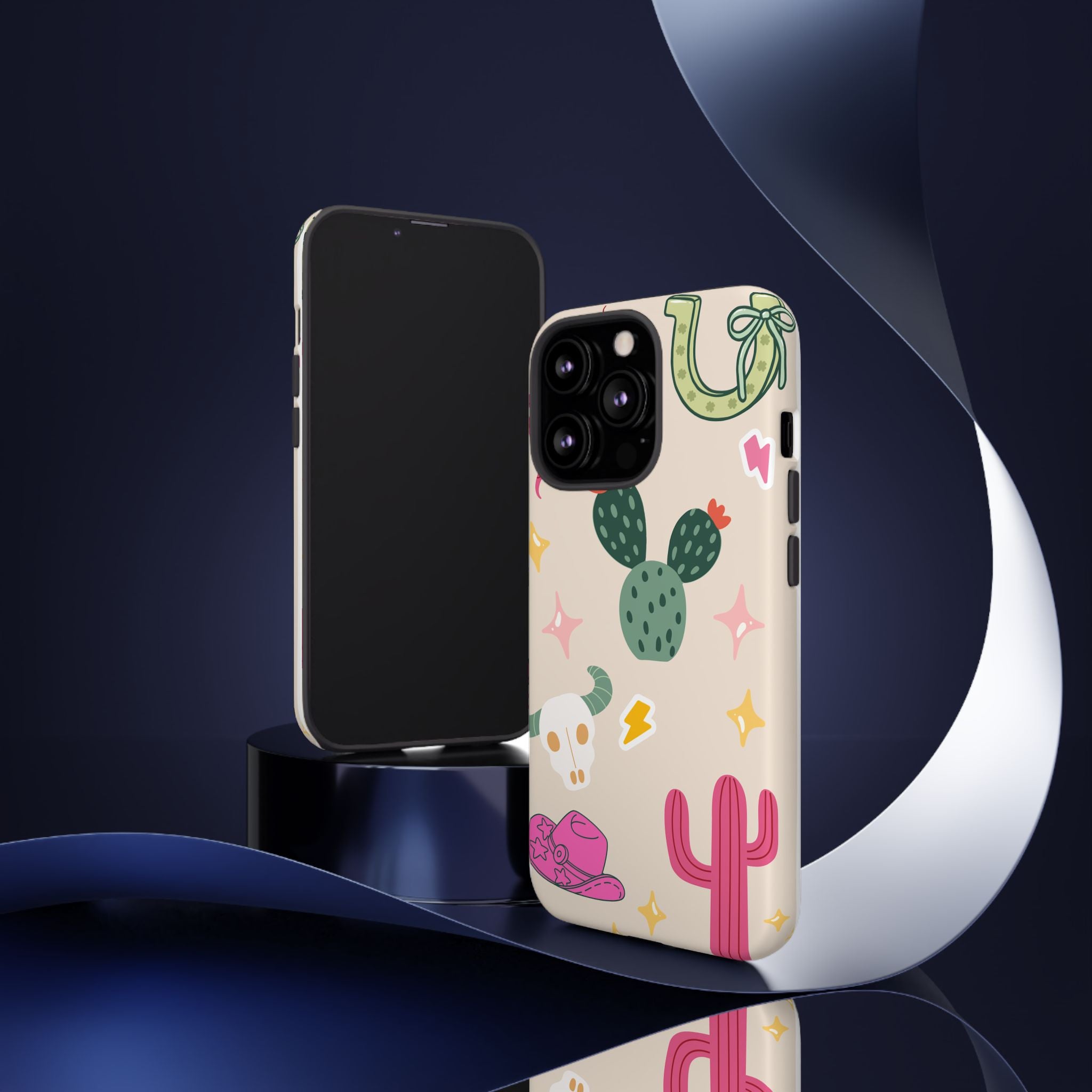 Cactus Cowgirl Phone Case — Cute Western Desert Pattern Tough Case