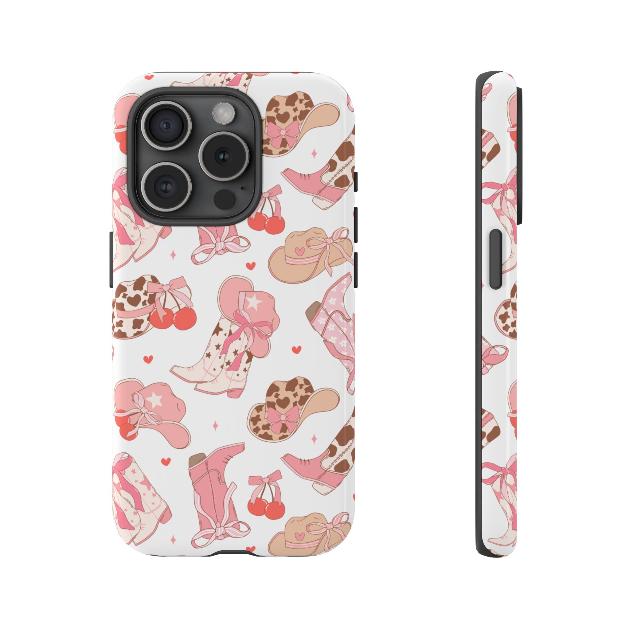 Cowgirl Boots Pink Phone Case — Cute Western Pattern Tough Phone Case