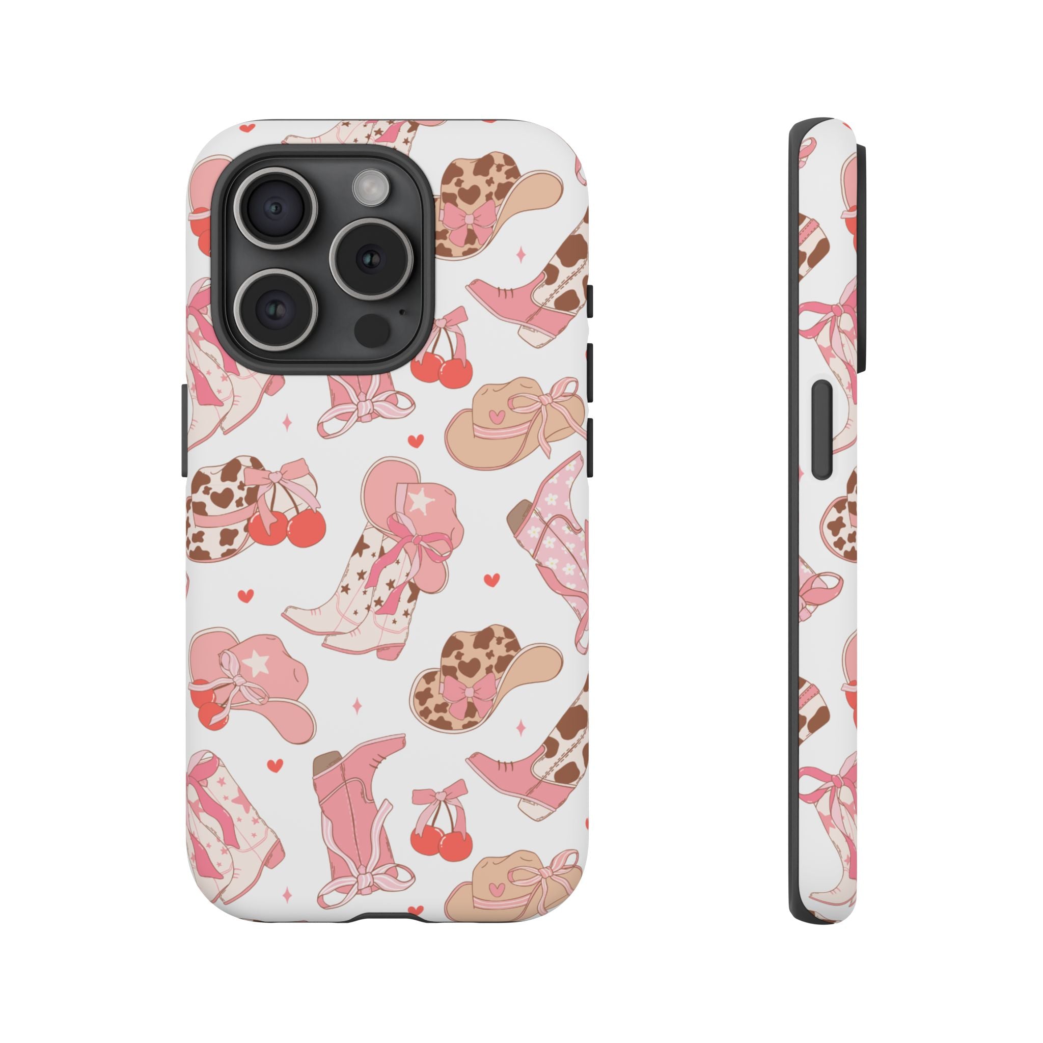 Cowgirl Boots Pink Phone Case — Cute Western Pattern Tough Phone Case