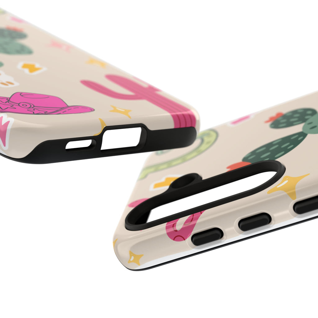 Cactus Cowgirl Phone Case — Cute Western Desert Pattern Tough Case