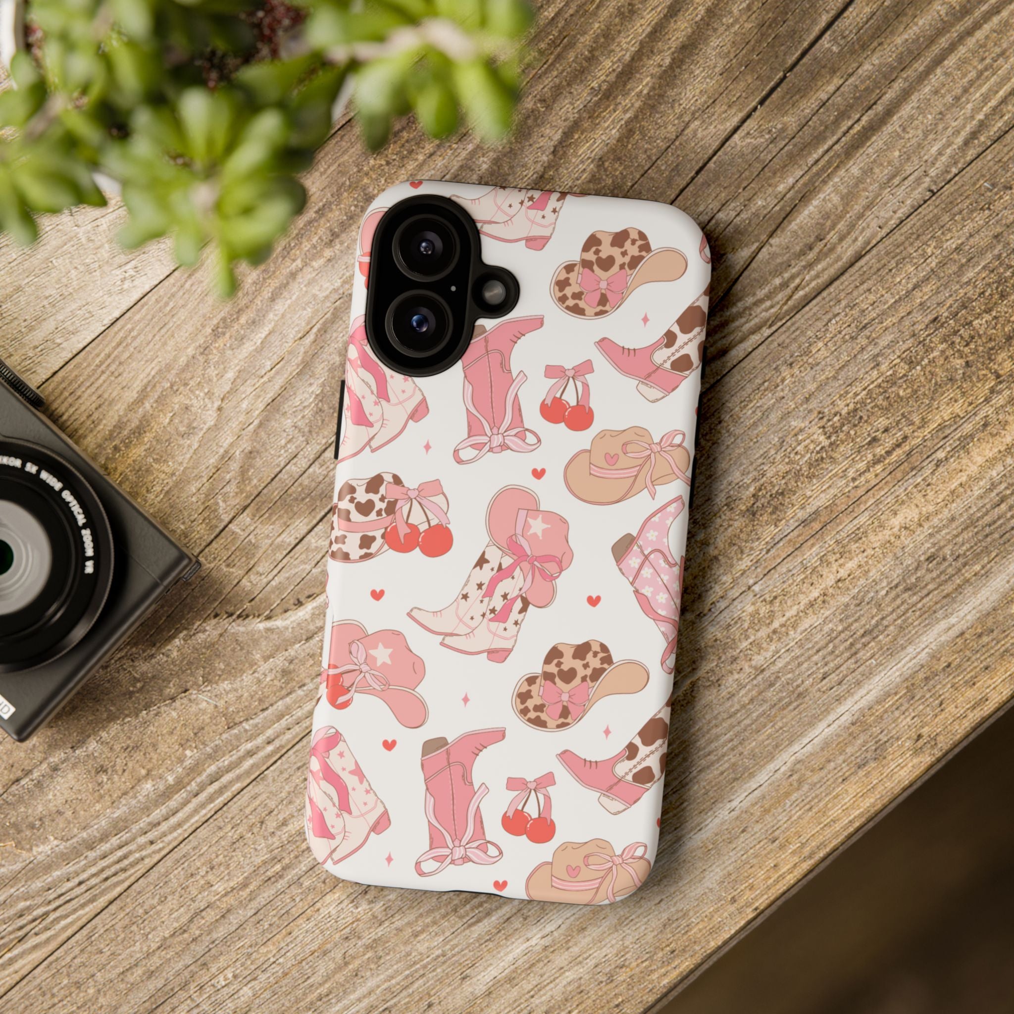 Cowgirl Boots Pink Phone Case — Cute Western Pattern Tough Phone Case