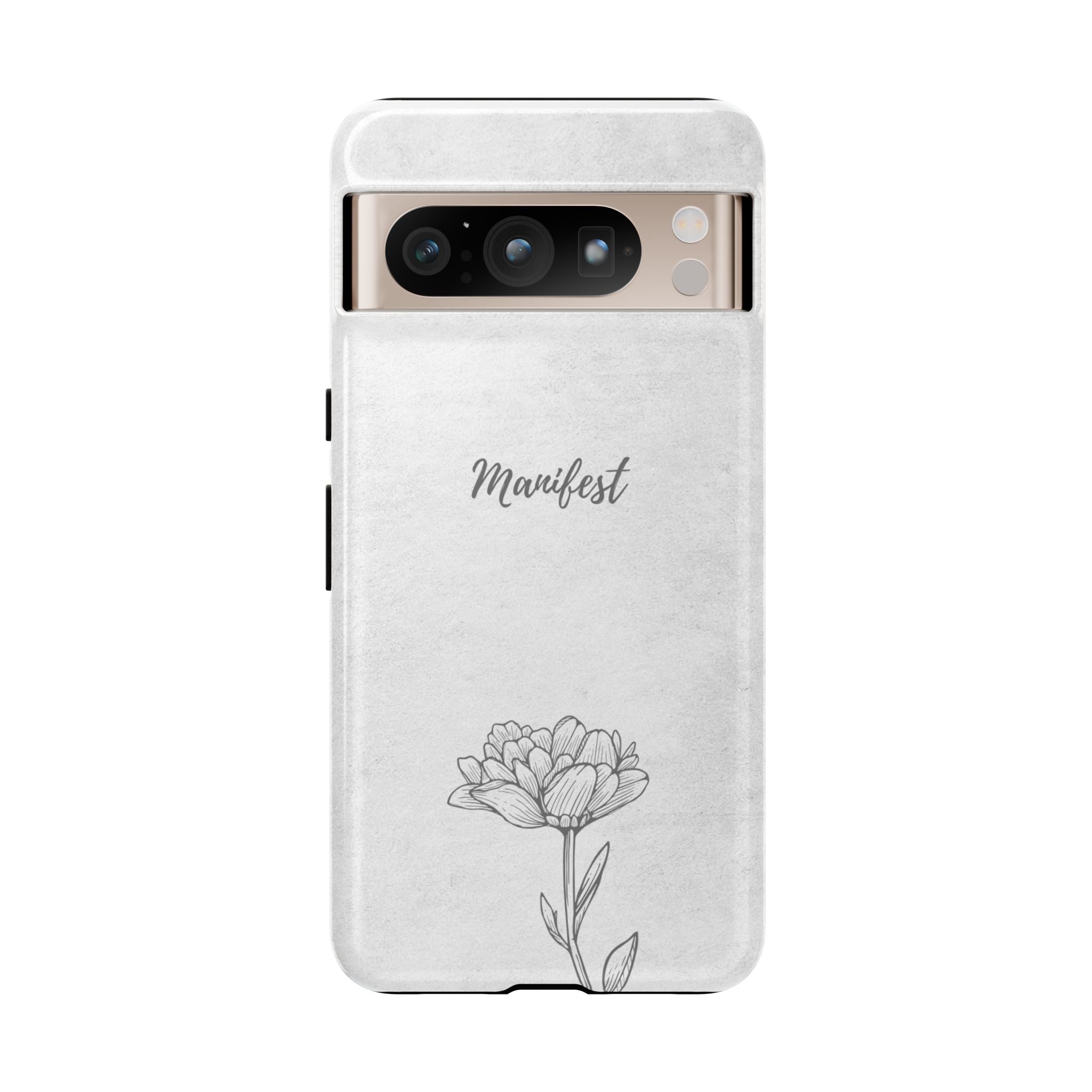 Manifest Flower Phone Case — Minimalist Protective iPhone Cover