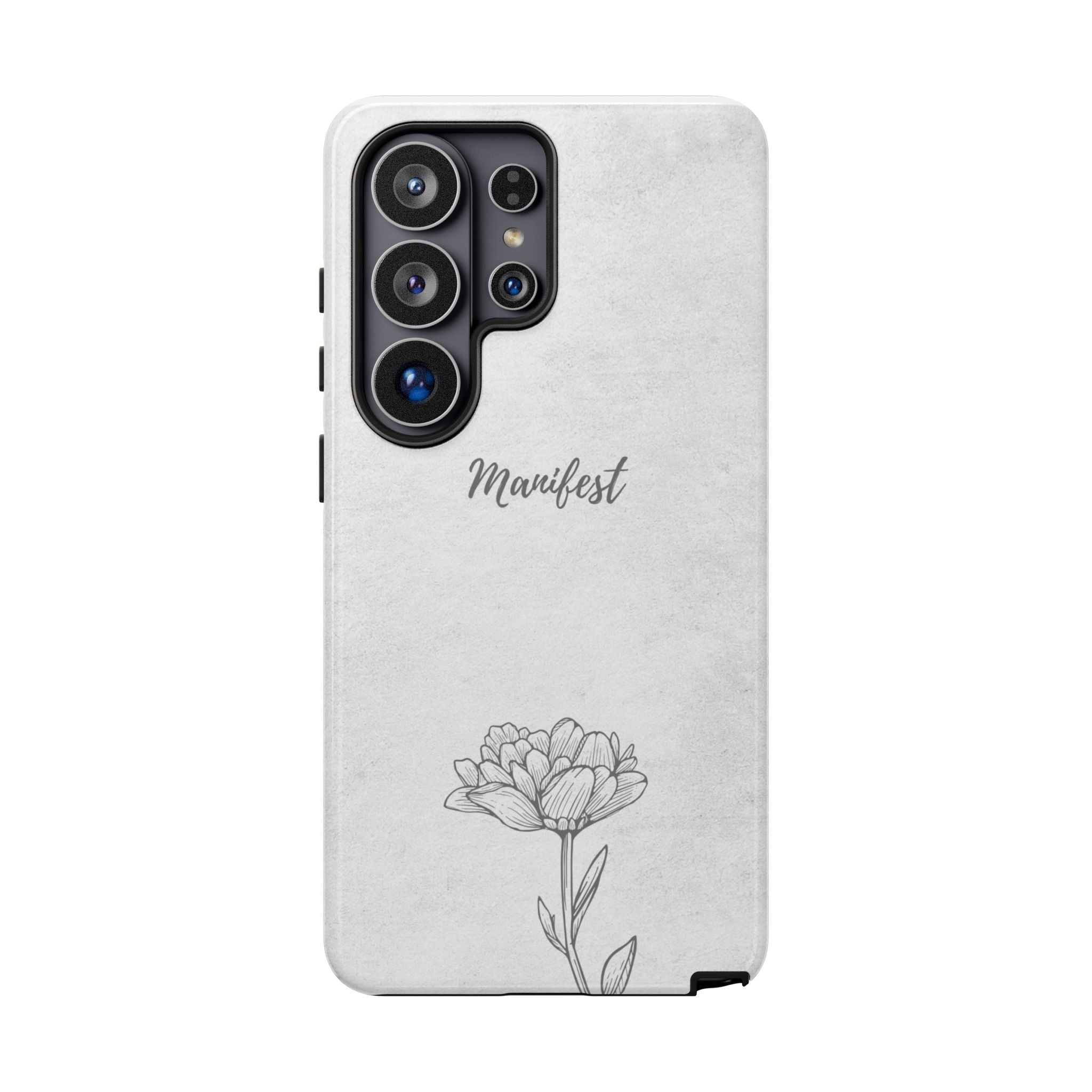 Manifest Flower Phone Case — Minimalist Protective iPhone Cover