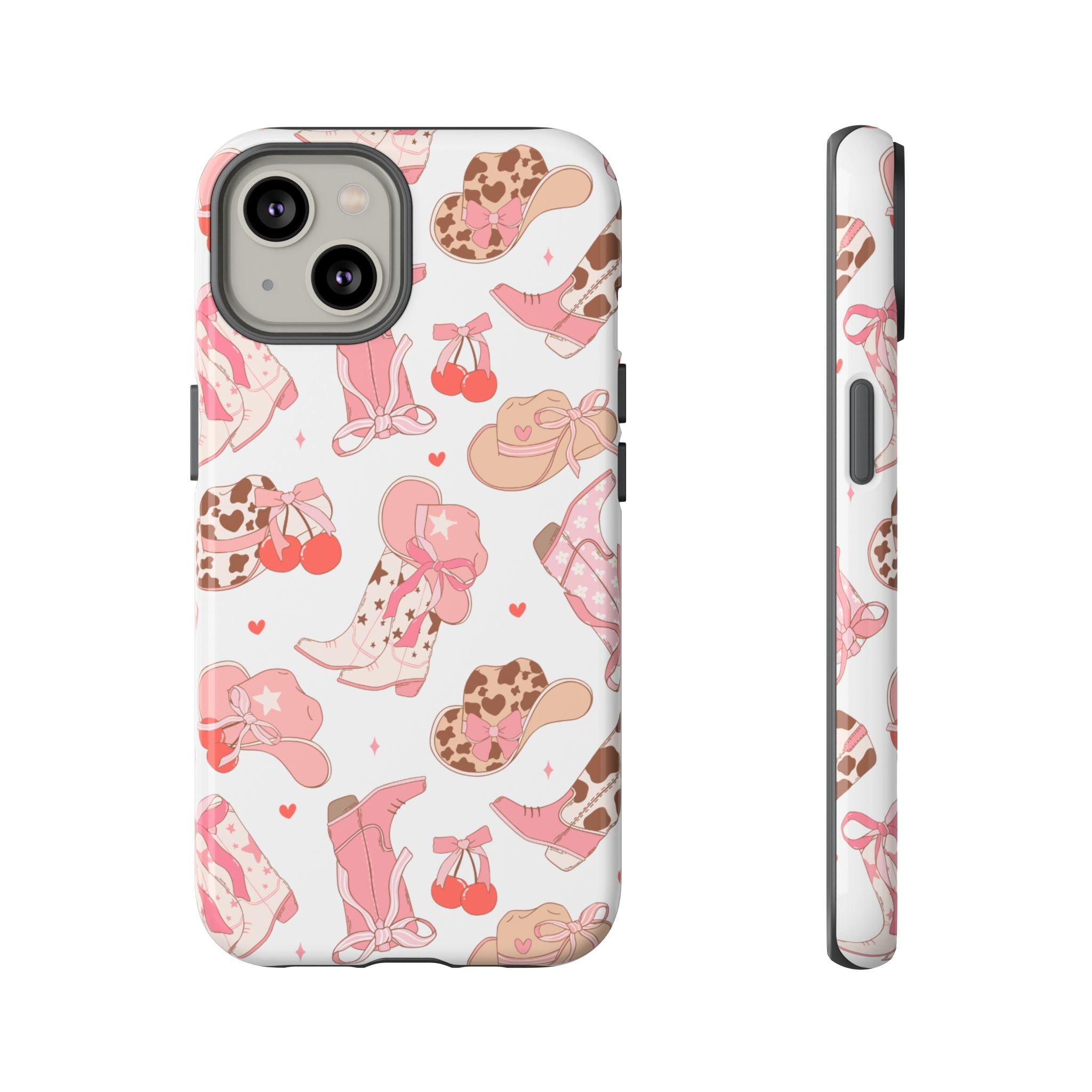 Cowgirl Boots Pink Phone Case — Cute Western Pattern Tough Phone Case