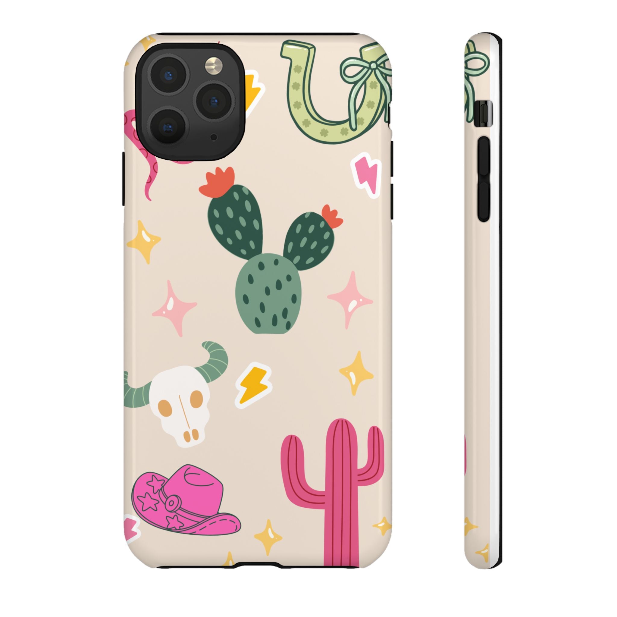 Cactus Cowgirl Phone Case — Cute Western Desert Pattern Tough Case