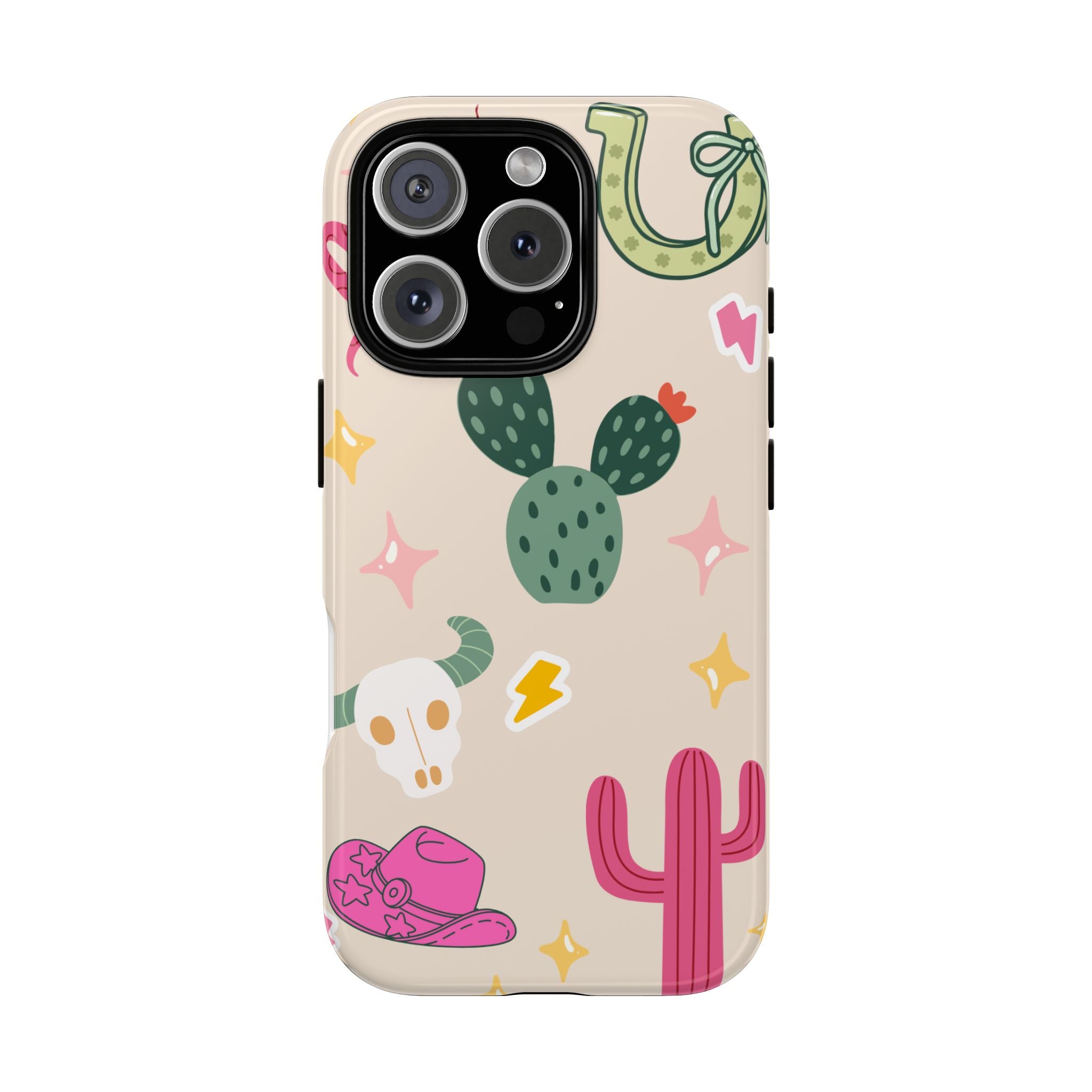 Cactus Cowgirl Phone Case — Cute Western Desert Pattern Tough Case