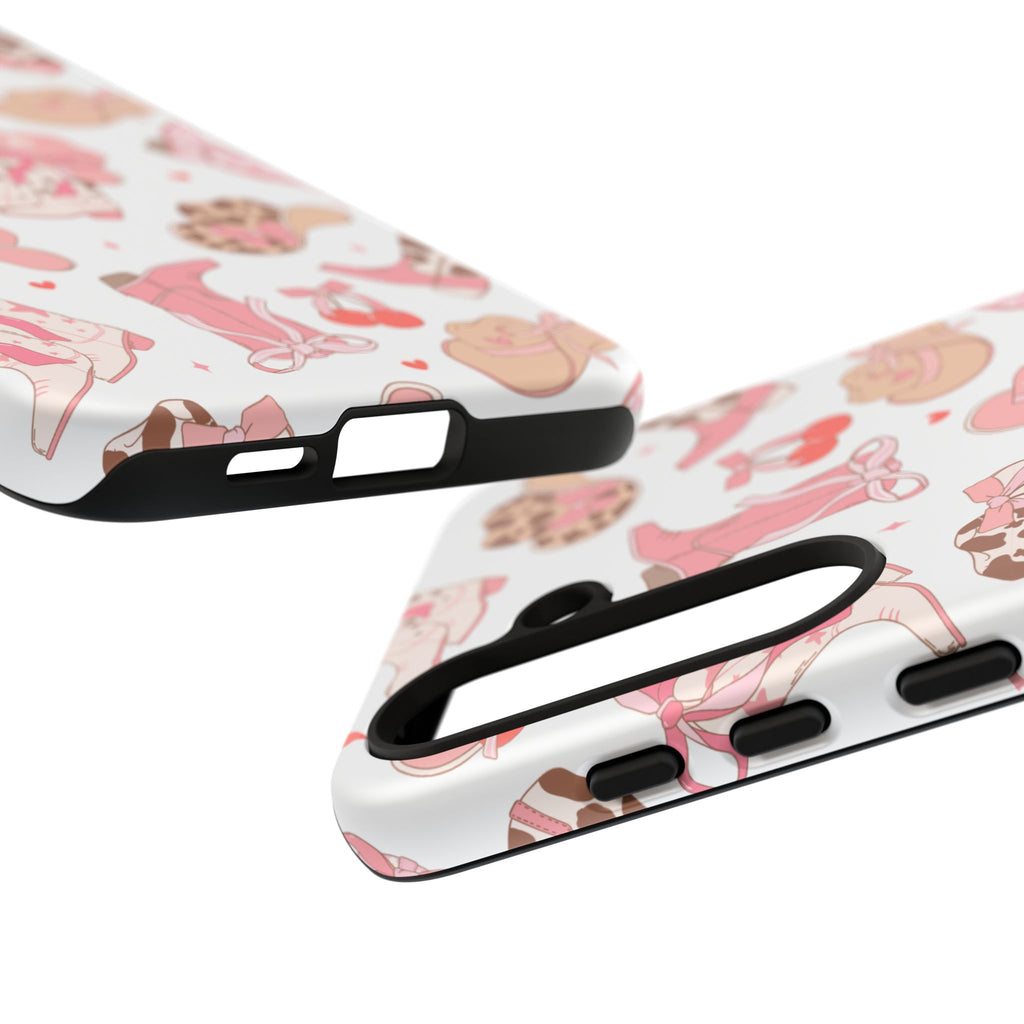 Cowgirl Boots Pink Phone Case — Cute Western Pattern Tough Phone Case