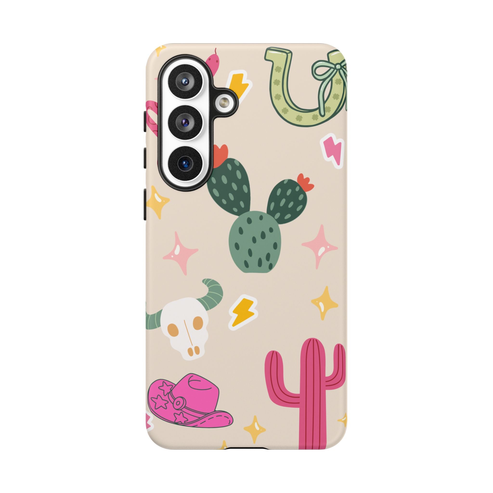 Cactus Cowgirl Phone Case — Cute Western Desert Pattern Tough Case