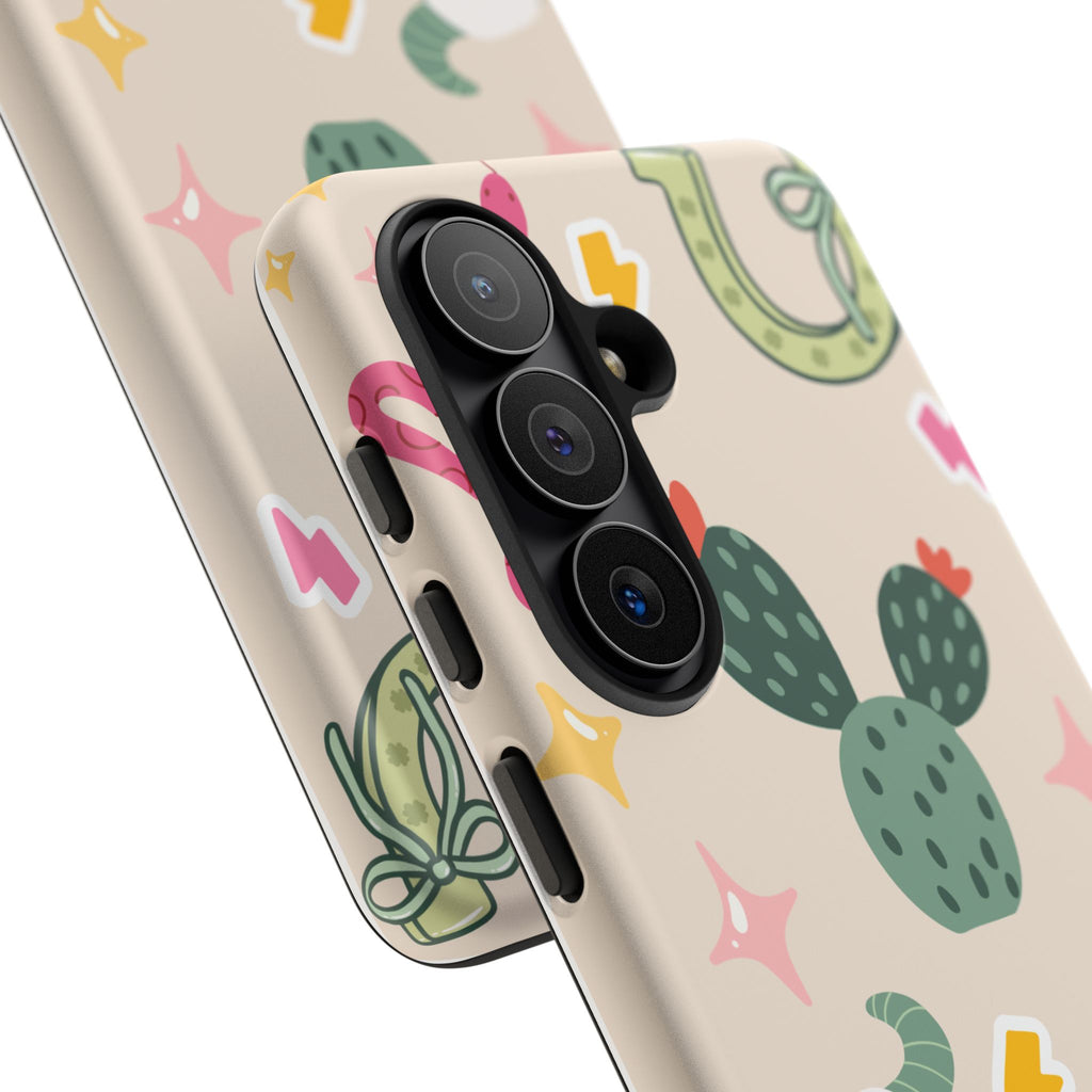Cactus Cowgirl Phone Case — Cute Western Desert Pattern Tough Case