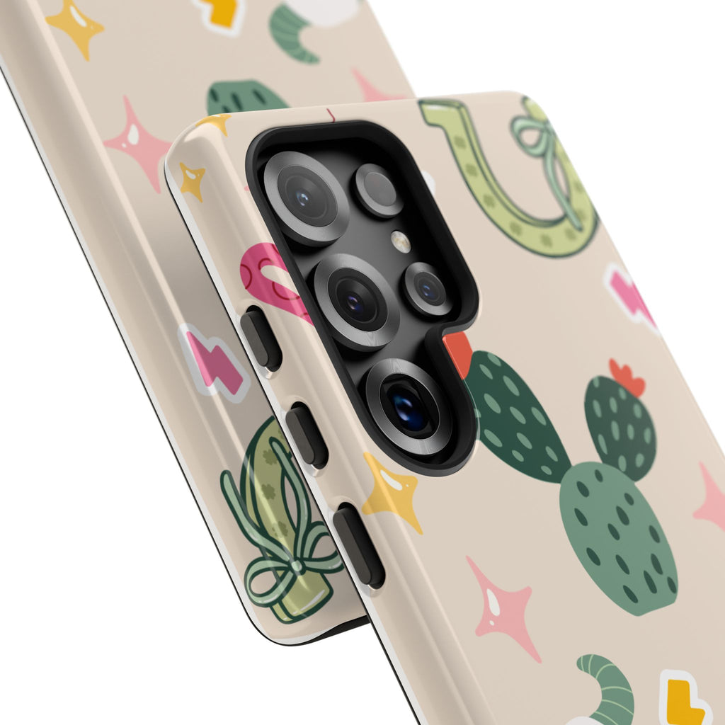 Cactus Cowgirl Phone Case — Cute Western Desert Pattern Tough Case