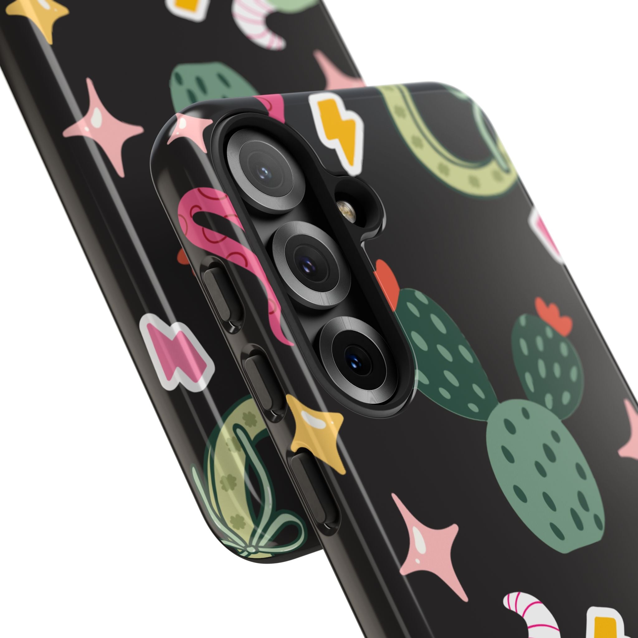 Southwest Desert Icons Tough Phone Case — Cactus, Cowboy & Skull Pattern