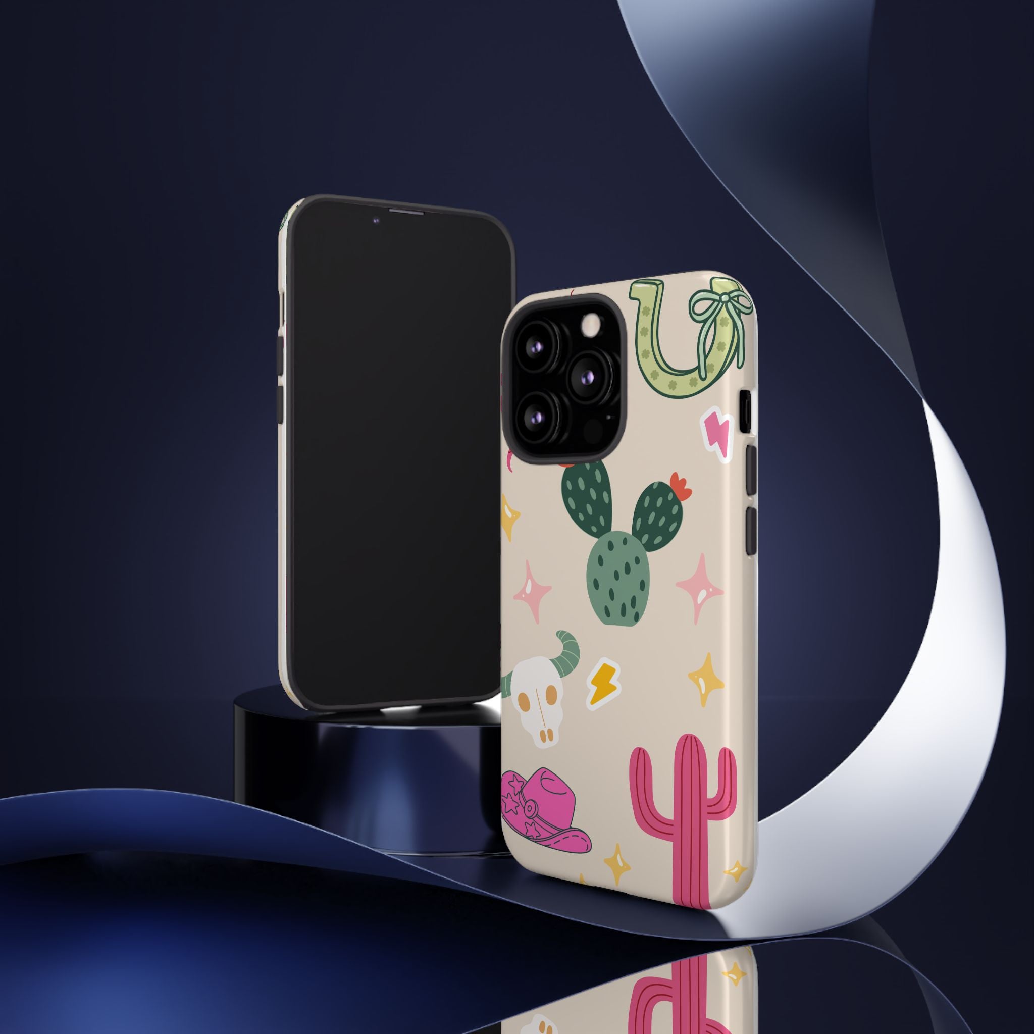 Cactus Cowgirl Phone Case — Cute Western Desert Pattern Tough Case