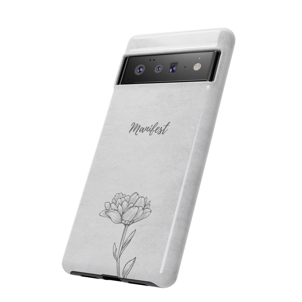Manifest Flower Phone Case — Minimalist Protective iPhone Cover