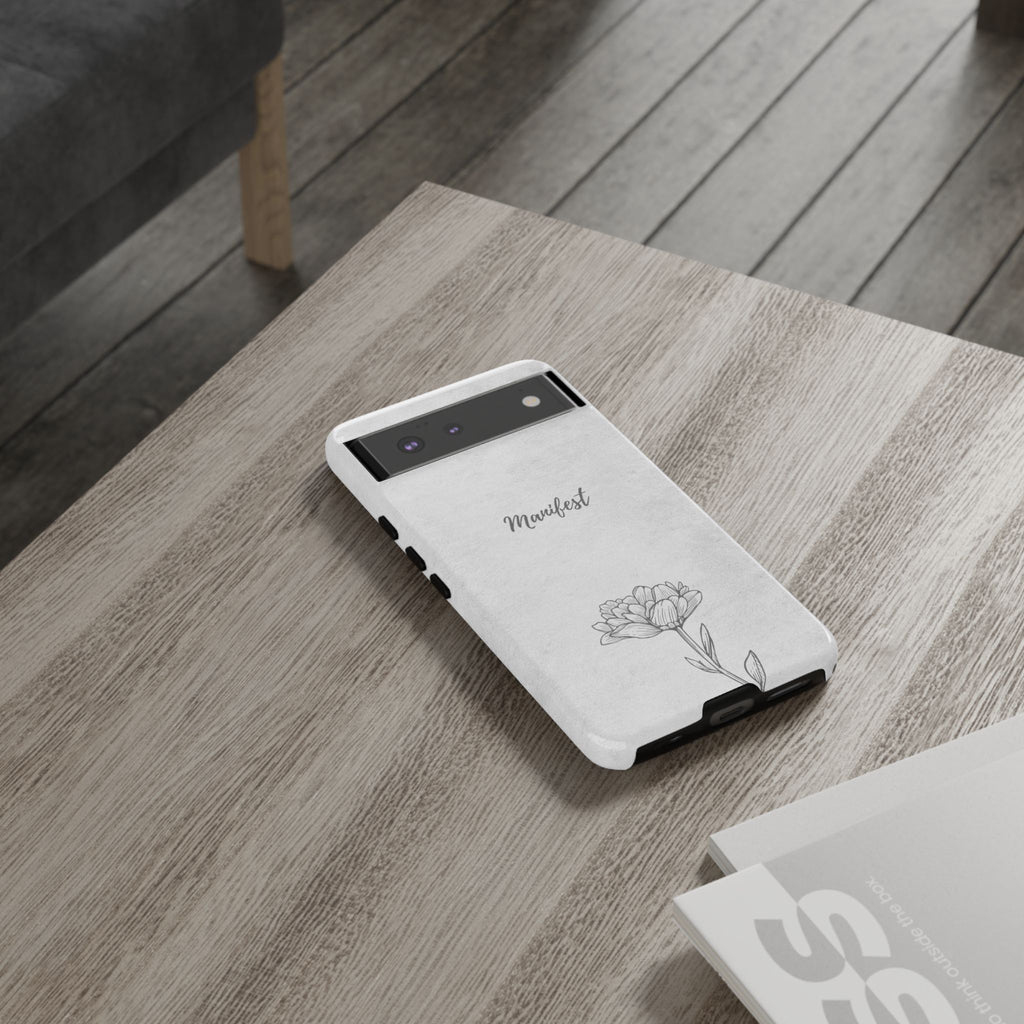 Manifest Flower Phone Case — Minimalist Protective iPhone Cover
