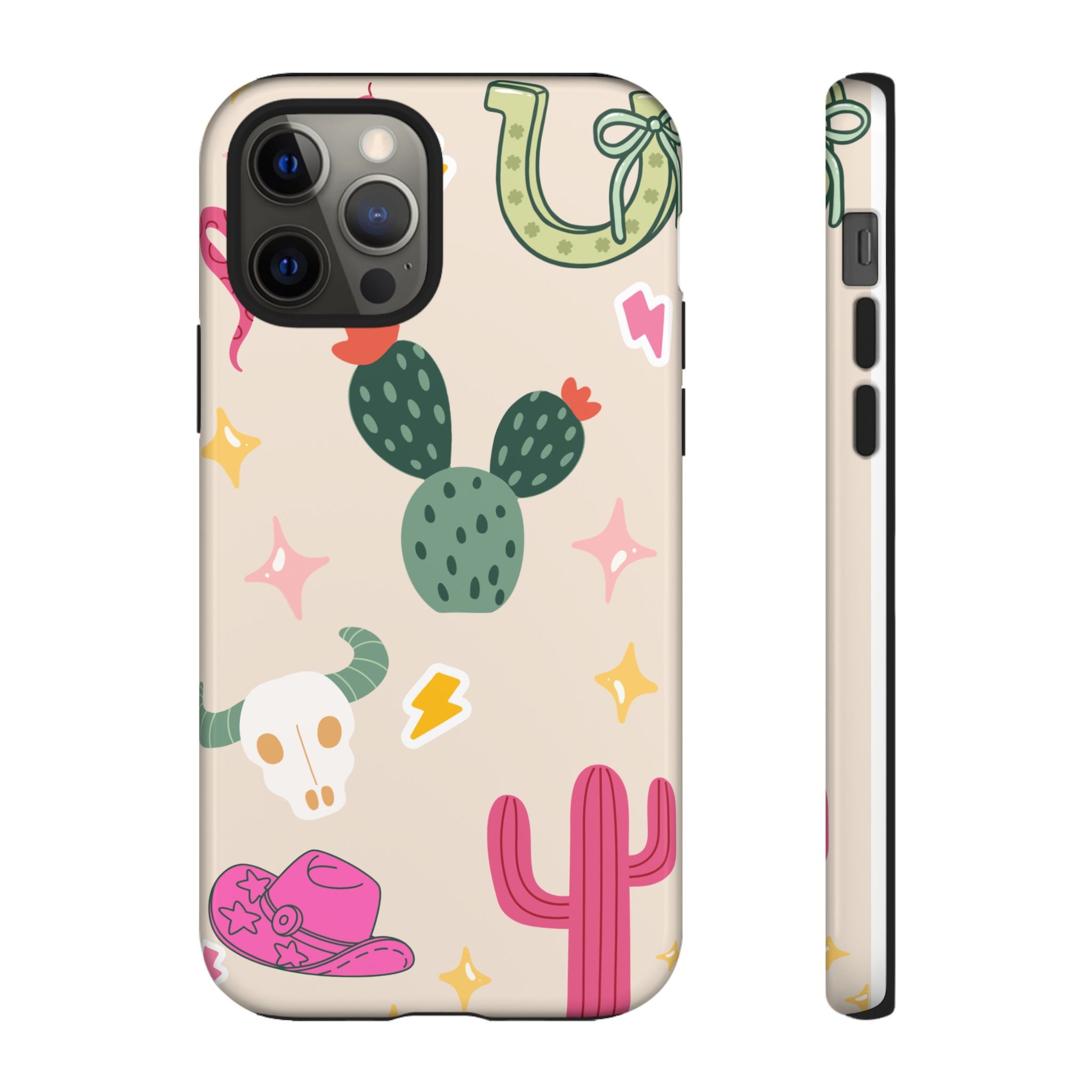 Cactus Cowgirl Phone Case — Cute Western Desert Pattern Tough Case