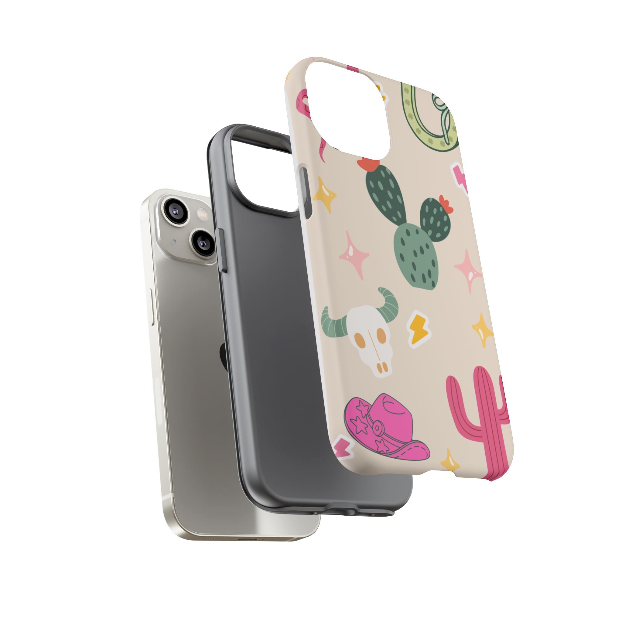 Cactus Cowgirl Phone Case — Cute Western Desert Pattern Tough Case