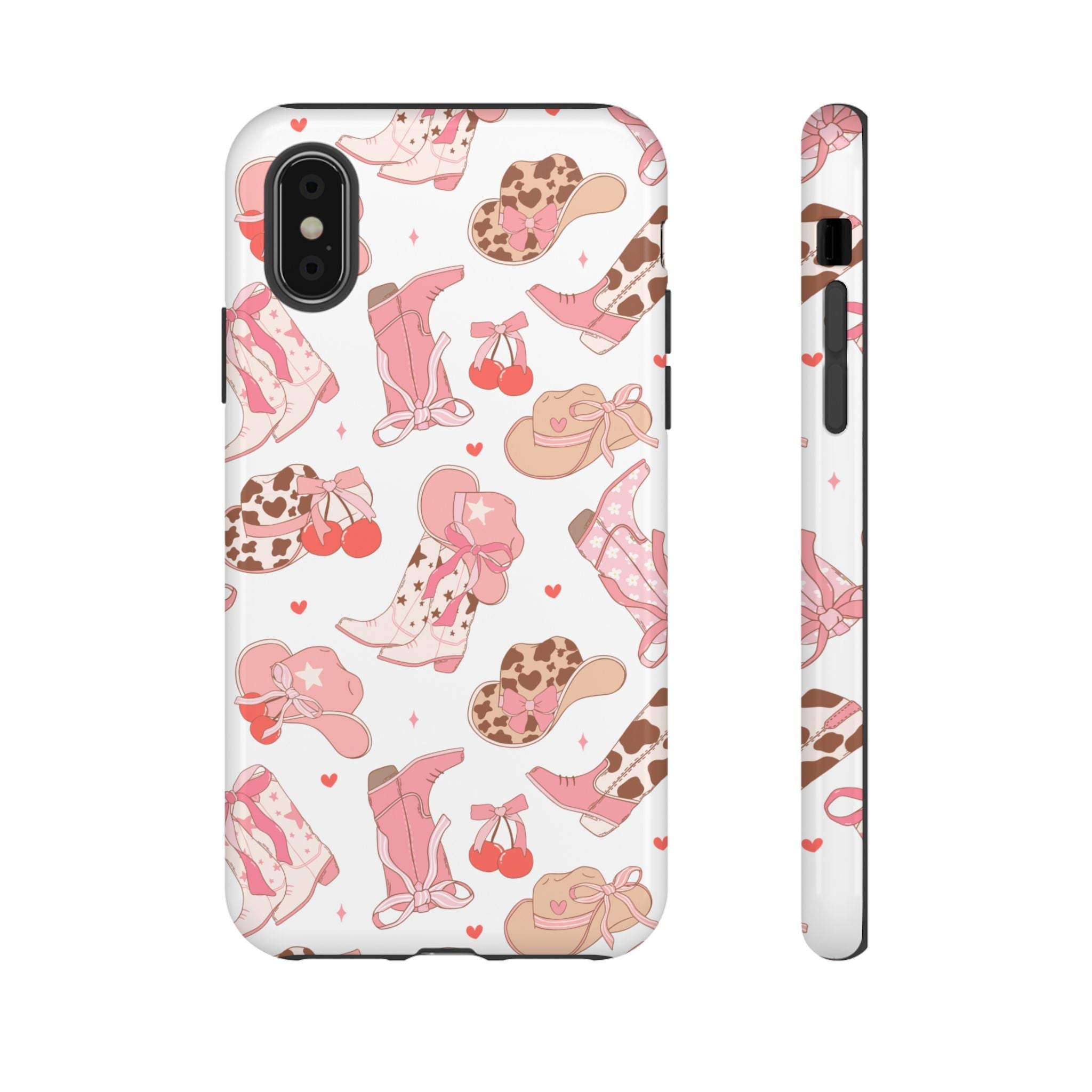 Cowgirl Boots Pink Phone Case — Cute Western Pattern Tough Phone Case