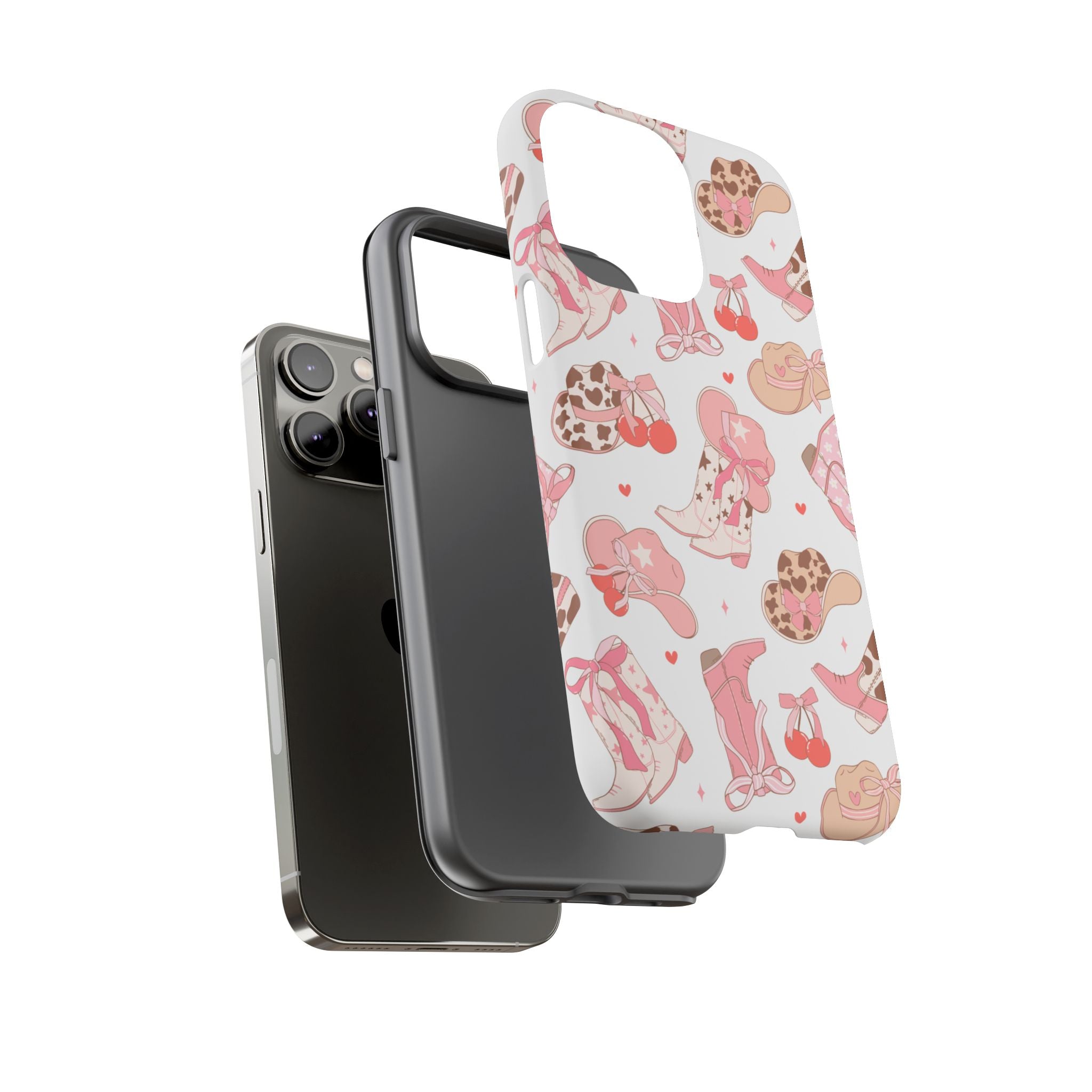 Cowgirl Boots Pink Phone Case — Cute Western Pattern Tough Phone Case