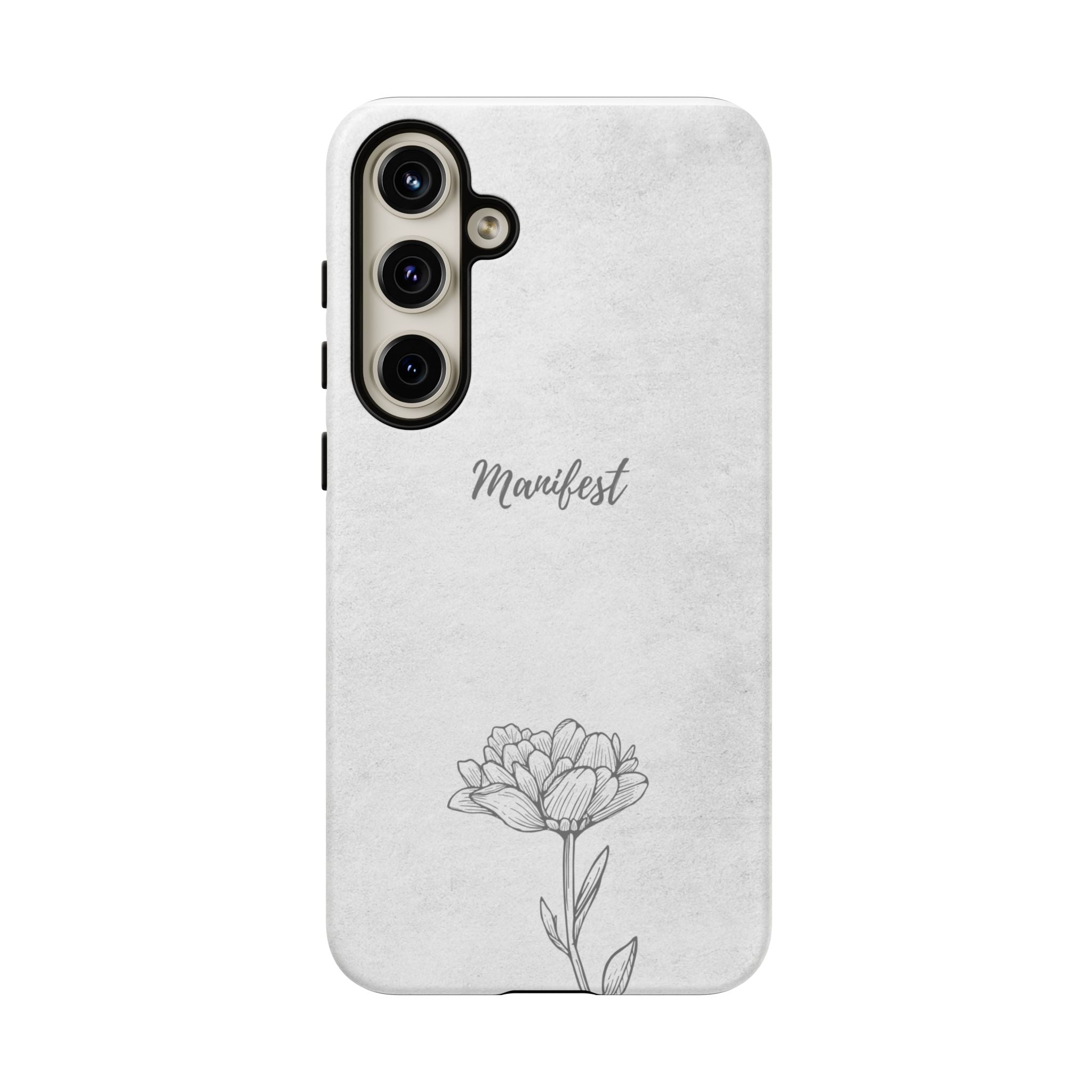 Manifest Flower Phone Case — Minimalist Protective iPhone Cover
