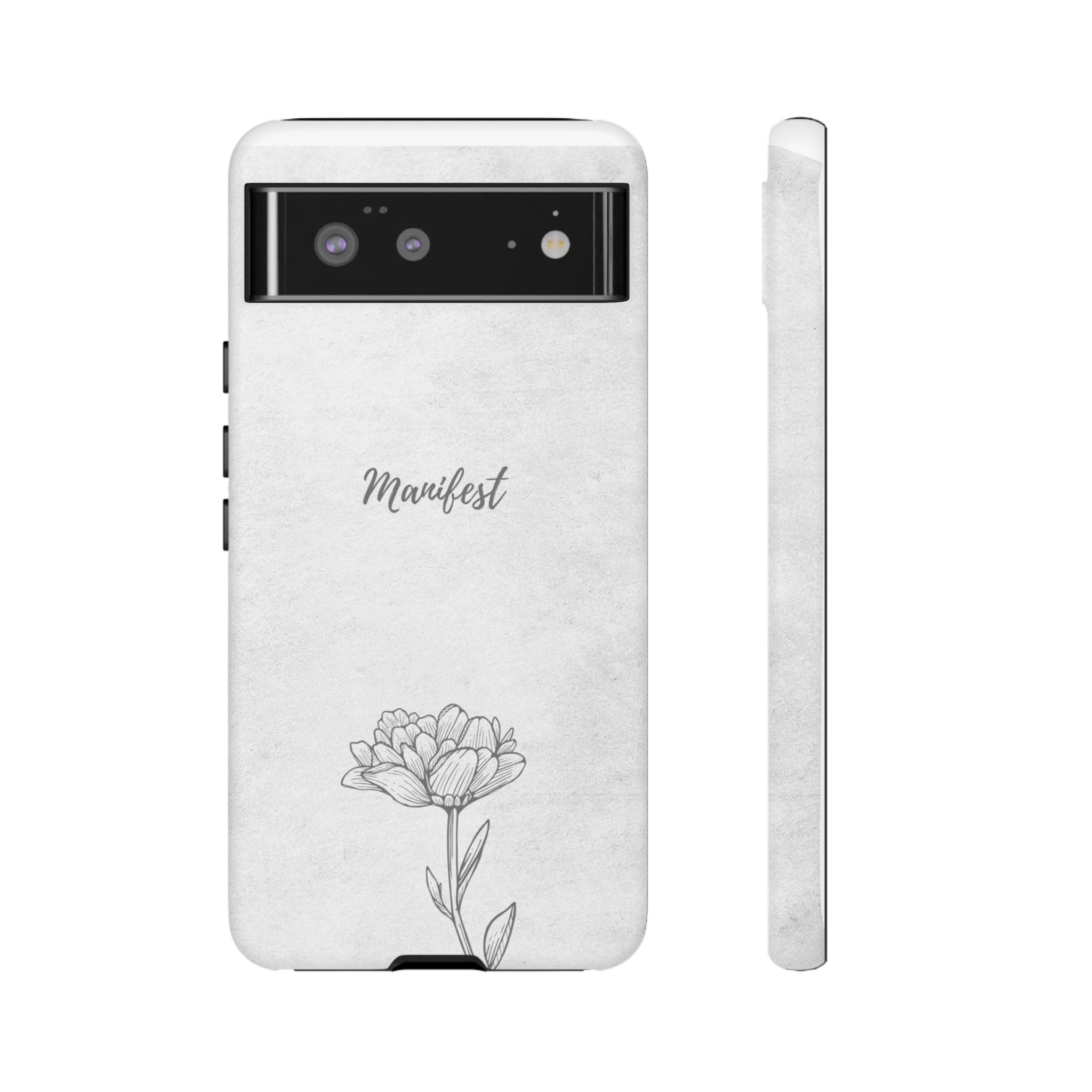 Manifest Flower Phone Case — Minimalist Protective iPhone Cover
