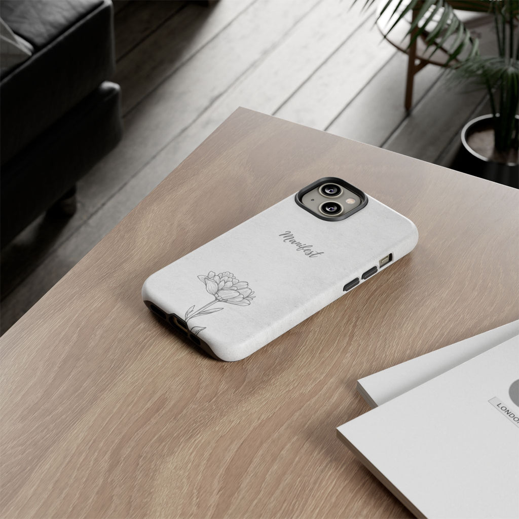 Manifest Flower Phone Case — Minimalist Protective iPhone Cover
