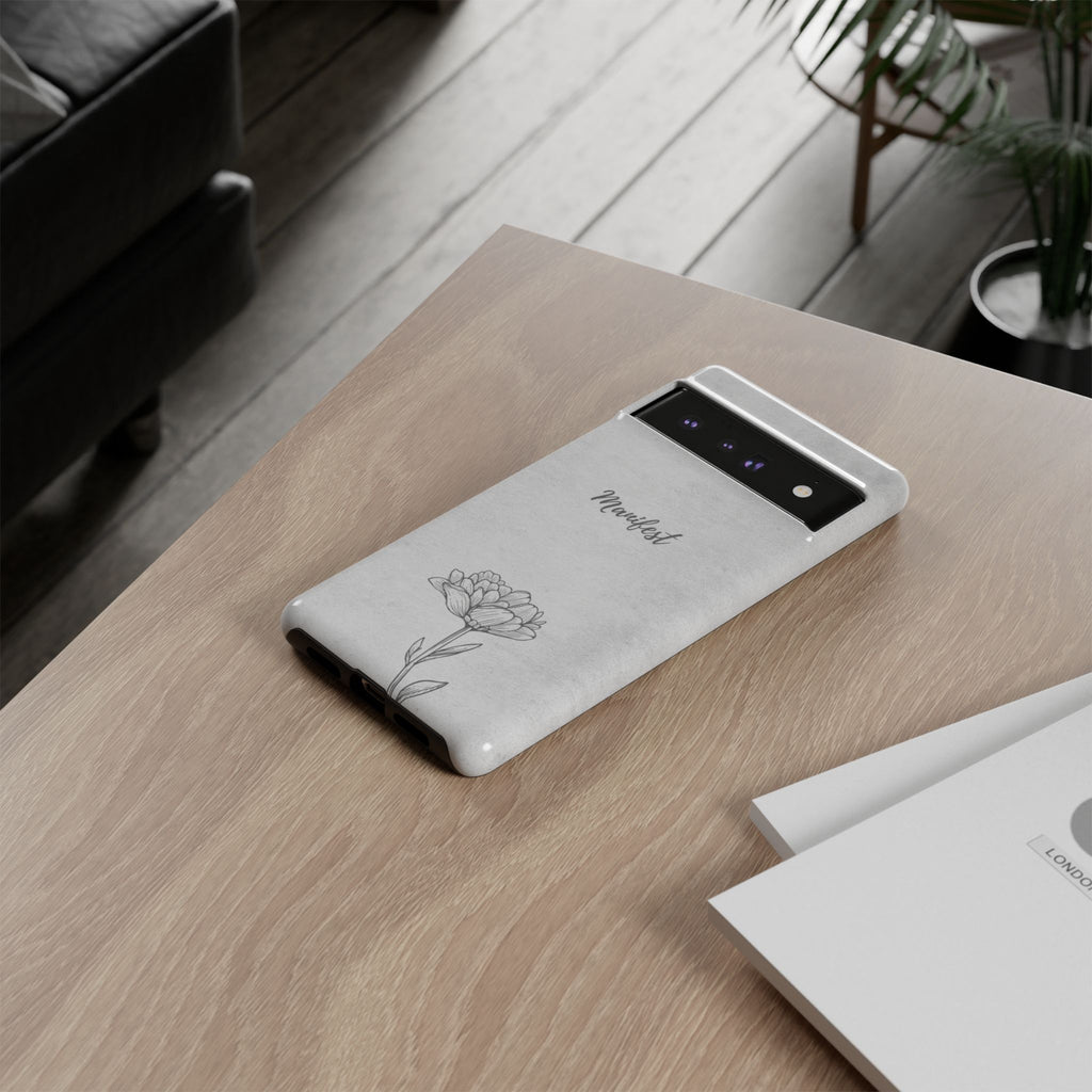 Manifest Flower Phone Case — Minimalist Protective iPhone Cover