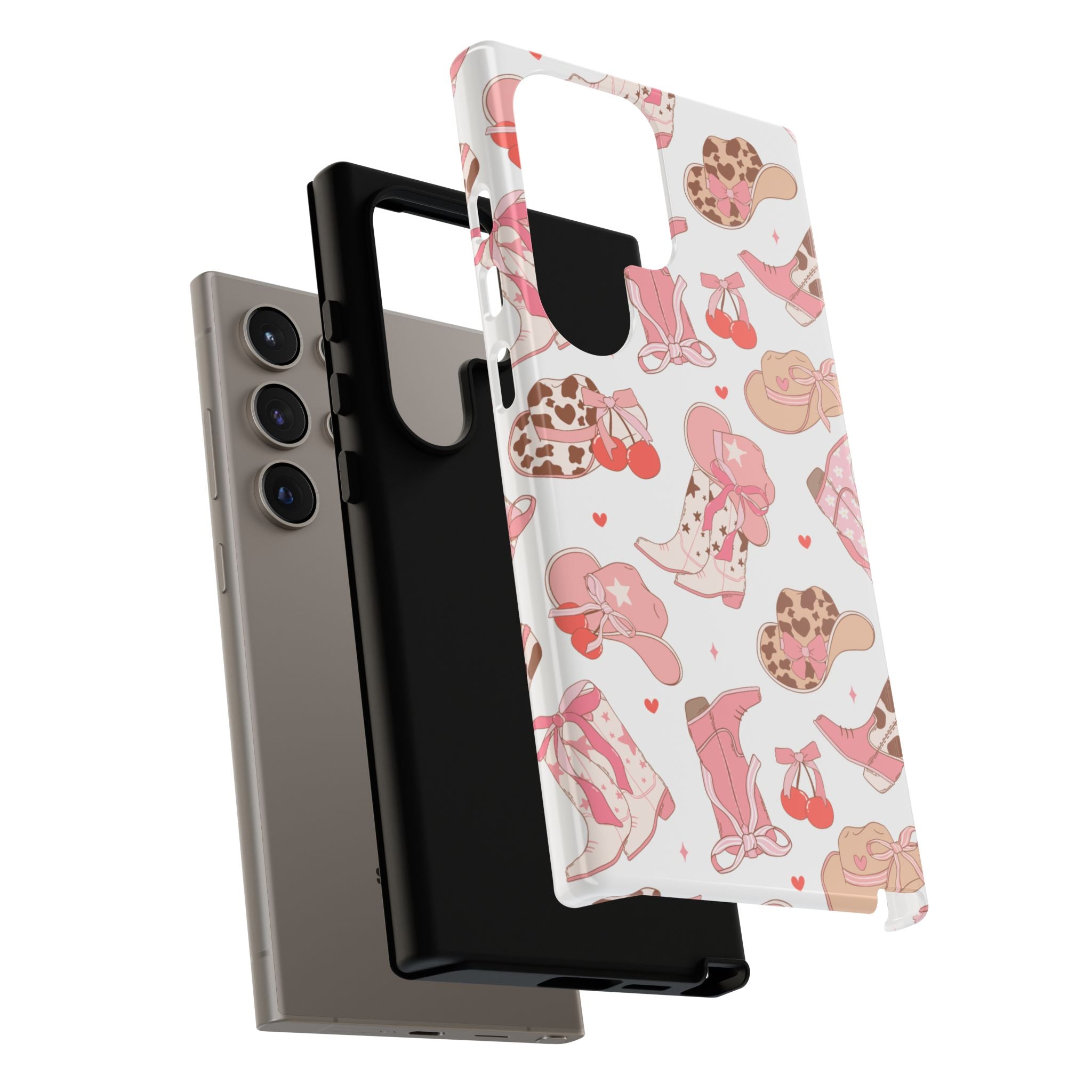 Cowgirl Boots Pink Phone Case — Cute Western Pattern Tough Phone Case