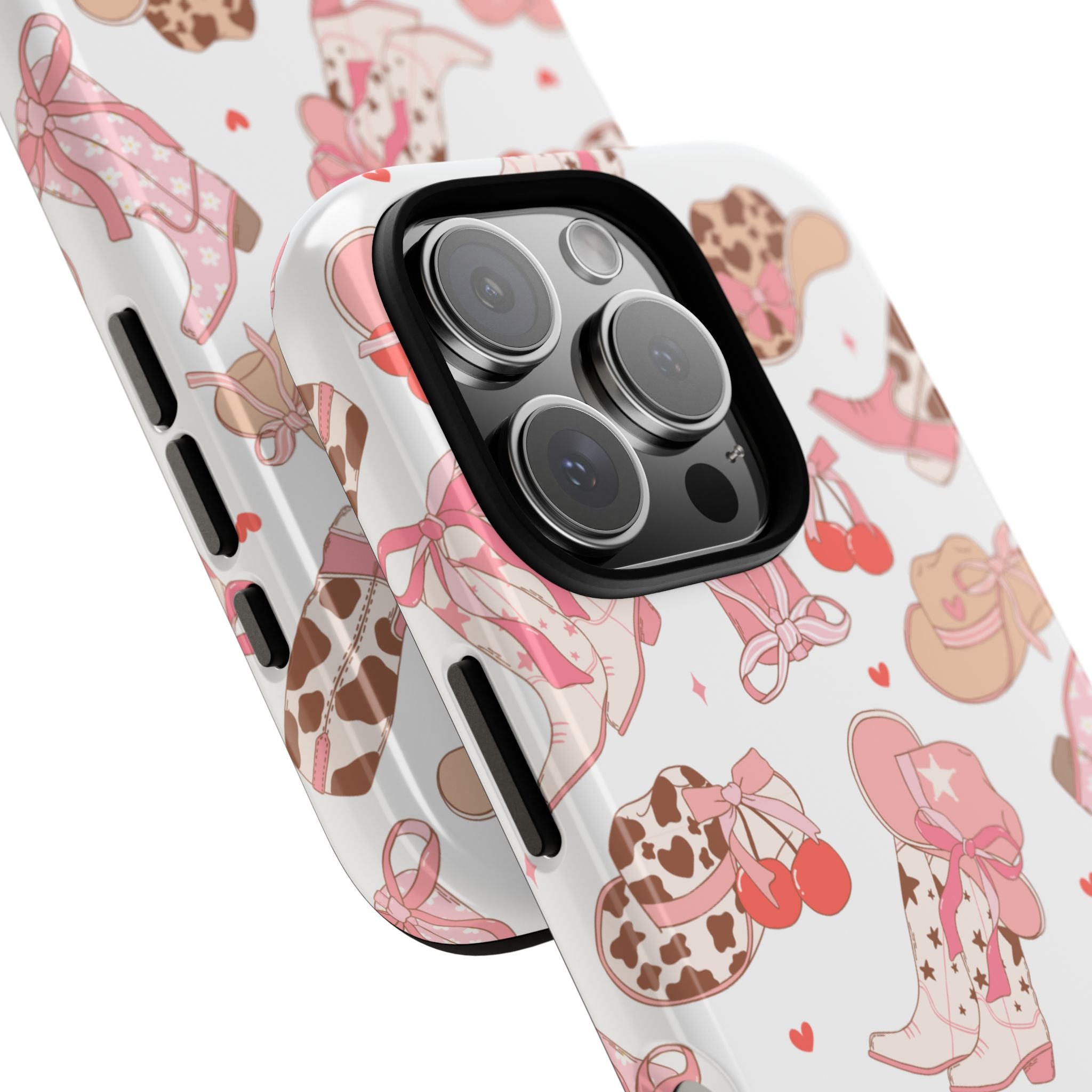 Cowgirl Boots Pink Phone Case — Cute Western Pattern Tough Phone Case