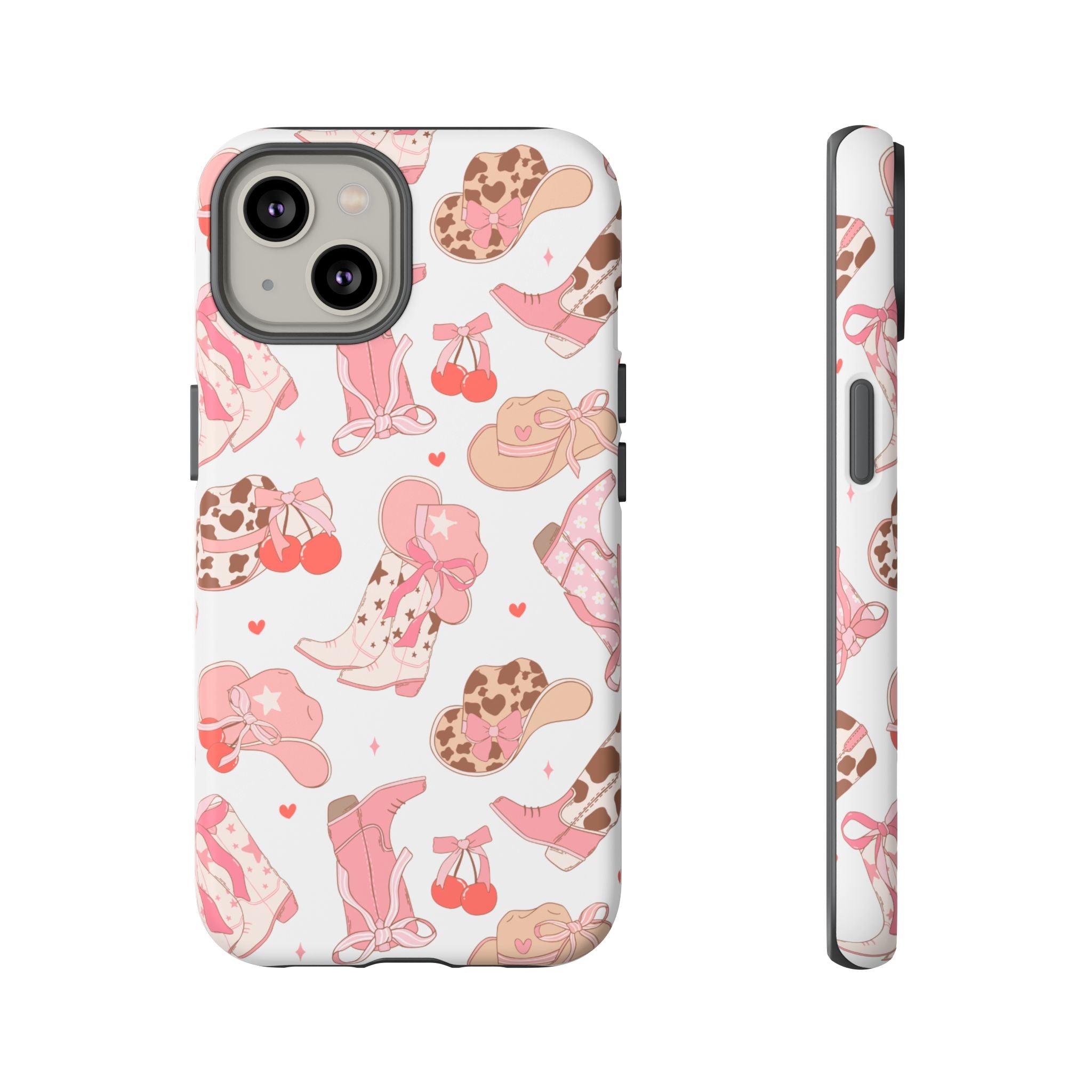 Cowgirl Boots Pink Phone Case — Cute Western Pattern Tough Phone Case