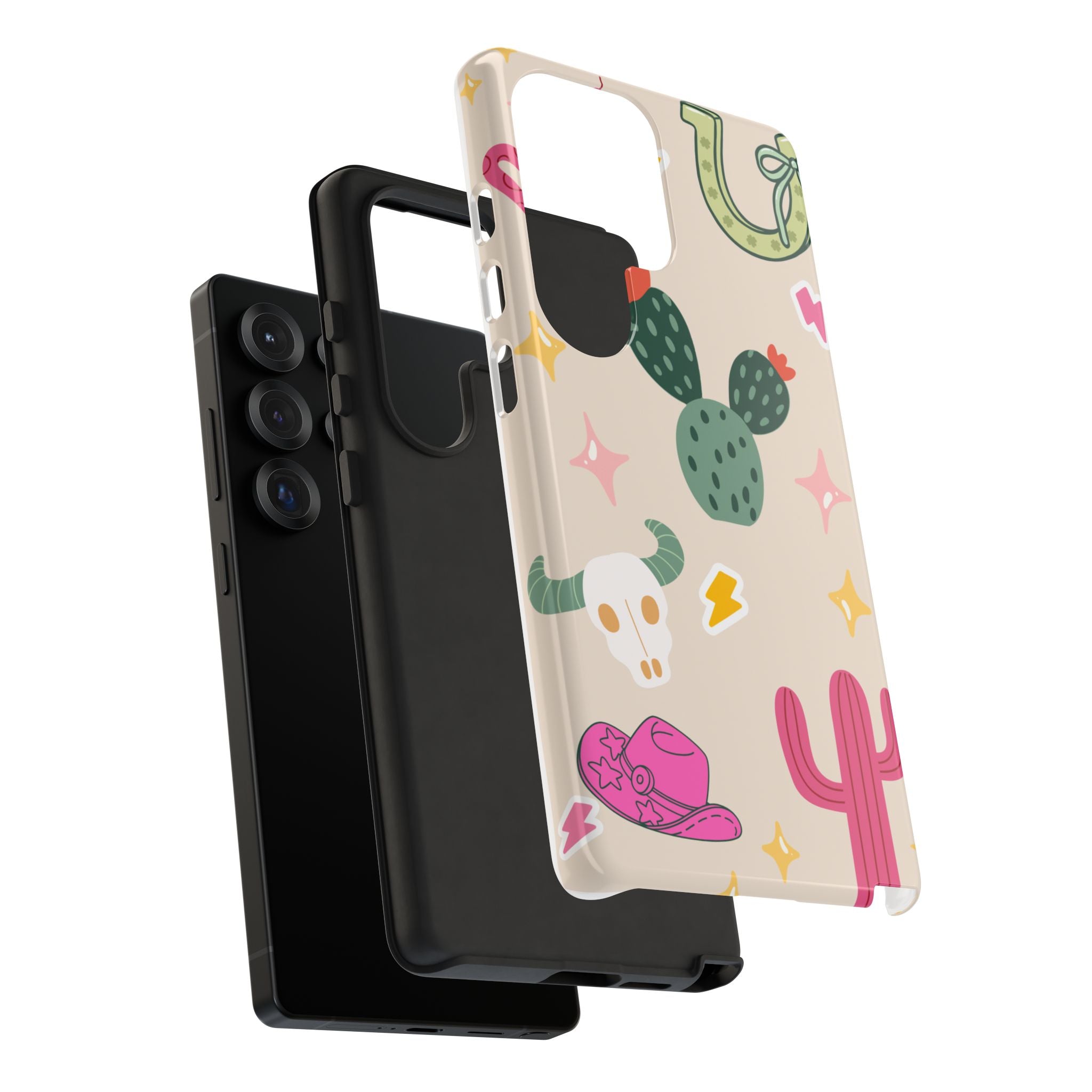 Cactus Cowgirl Phone Case — Cute Western Desert Pattern Tough Case