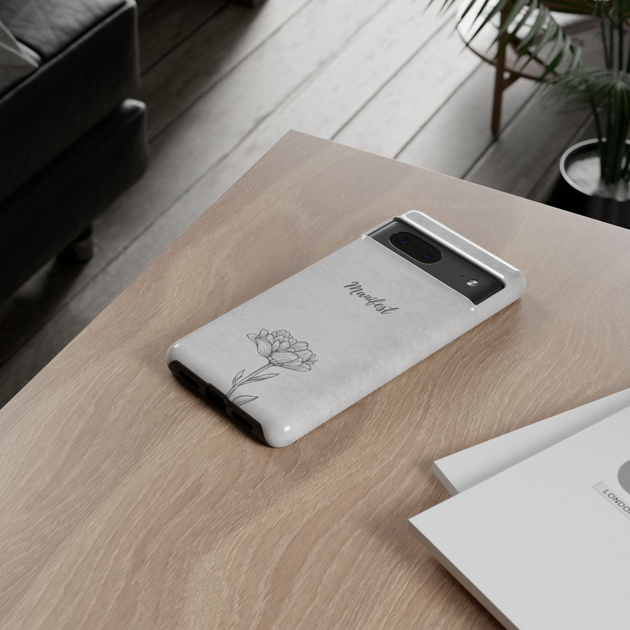 Manifest Flower Phone Case — Minimalist Protective iPhone Cover