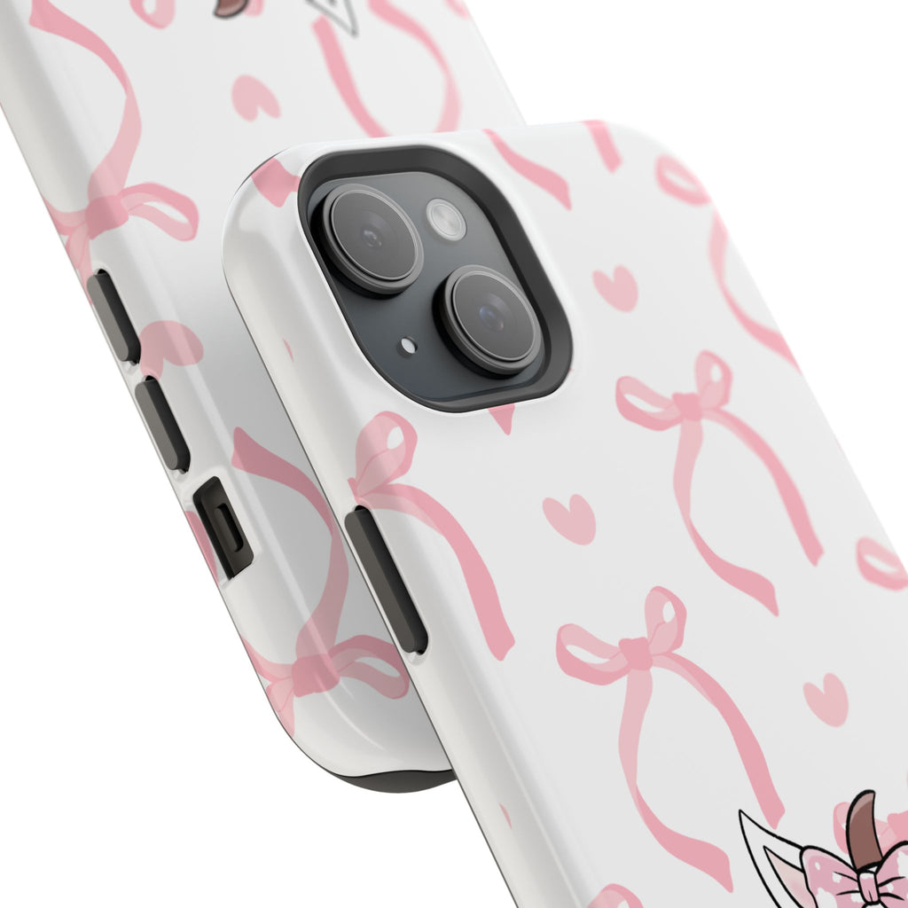 Cute Cow Phone Case — Pink Bows Magnetic Impact-Resistant Case