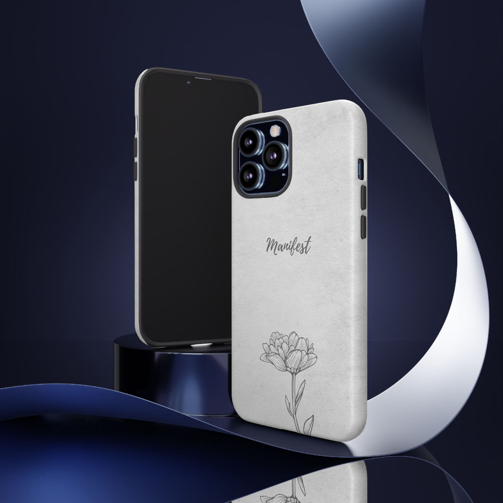 Manifest Flower Phone Case — Minimalist Protective iPhone Cover