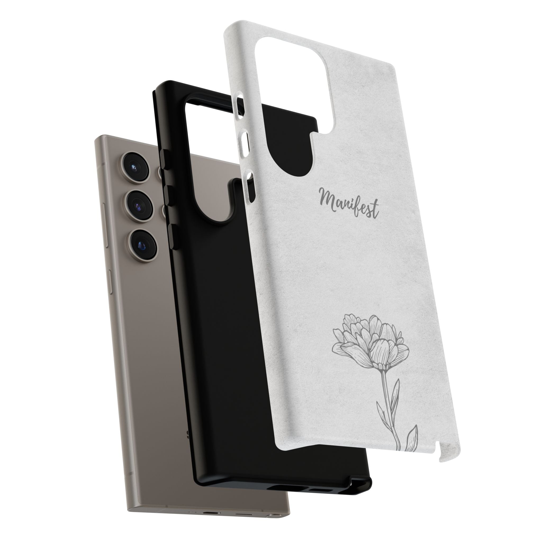 Manifest Flower Phone Case — Minimalist Protective iPhone Cover