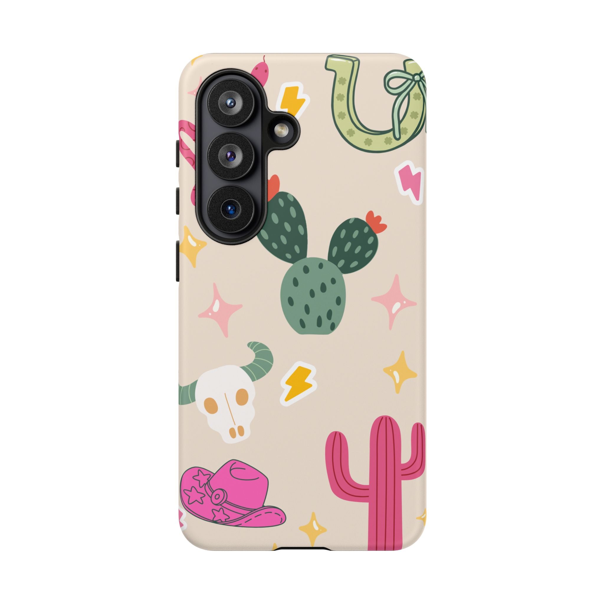 Cactus Cowgirl Phone Case — Cute Western Desert Pattern Tough Case
