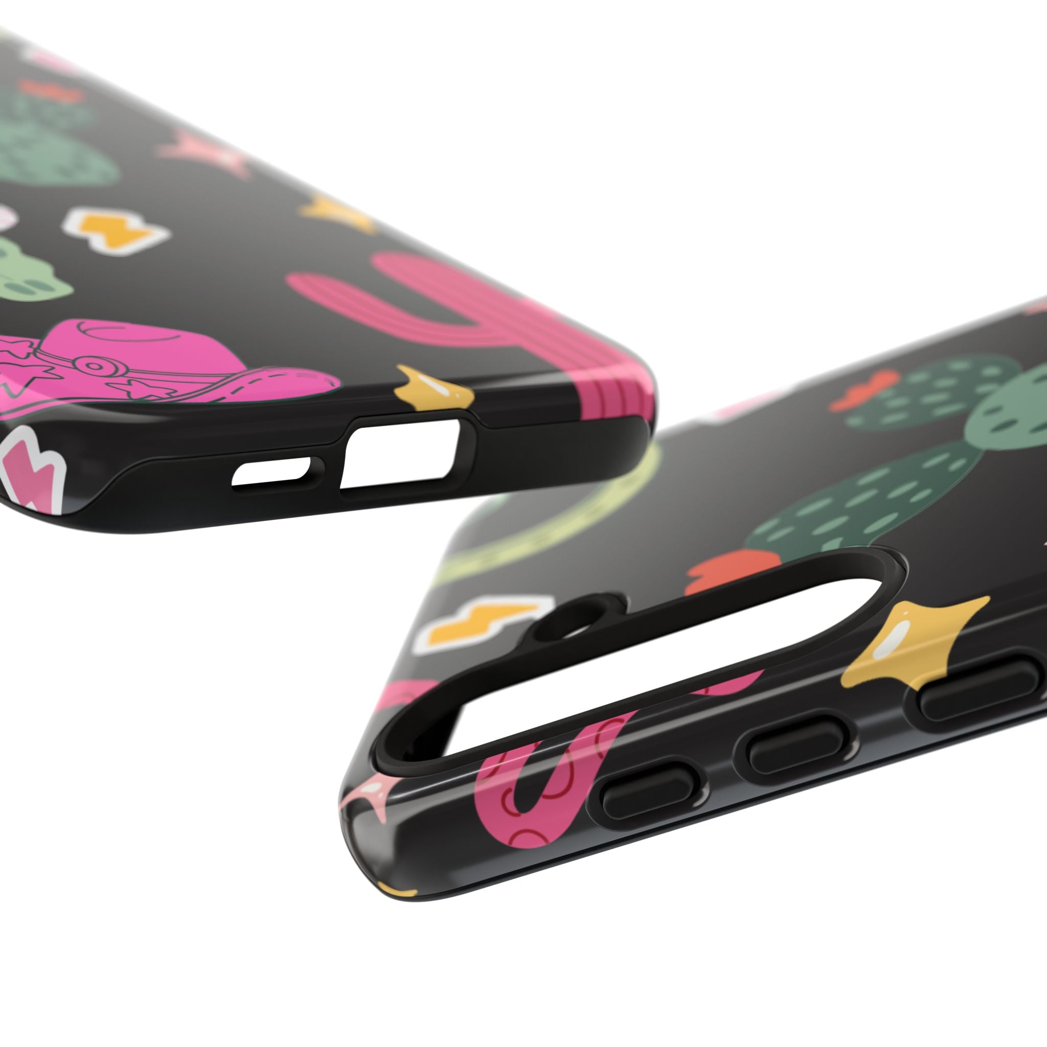 Southwest Desert Icons Tough Phone Case — Cactus, Cowboy & Skull Pattern